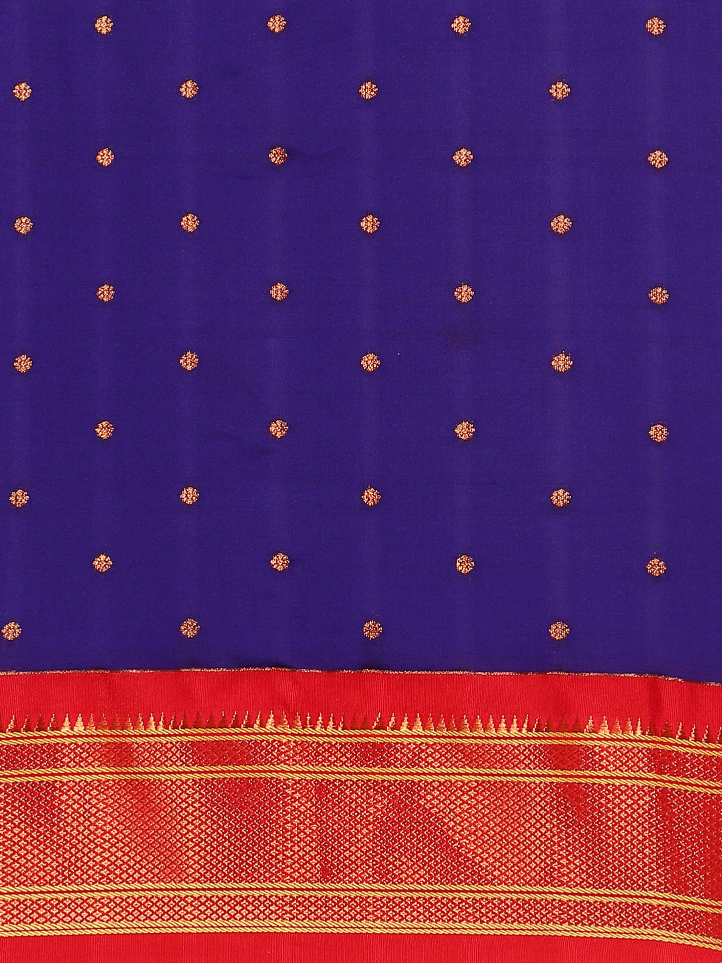 Neha Indigo Blue & Red Soft Silk Maharani Paithani Saree