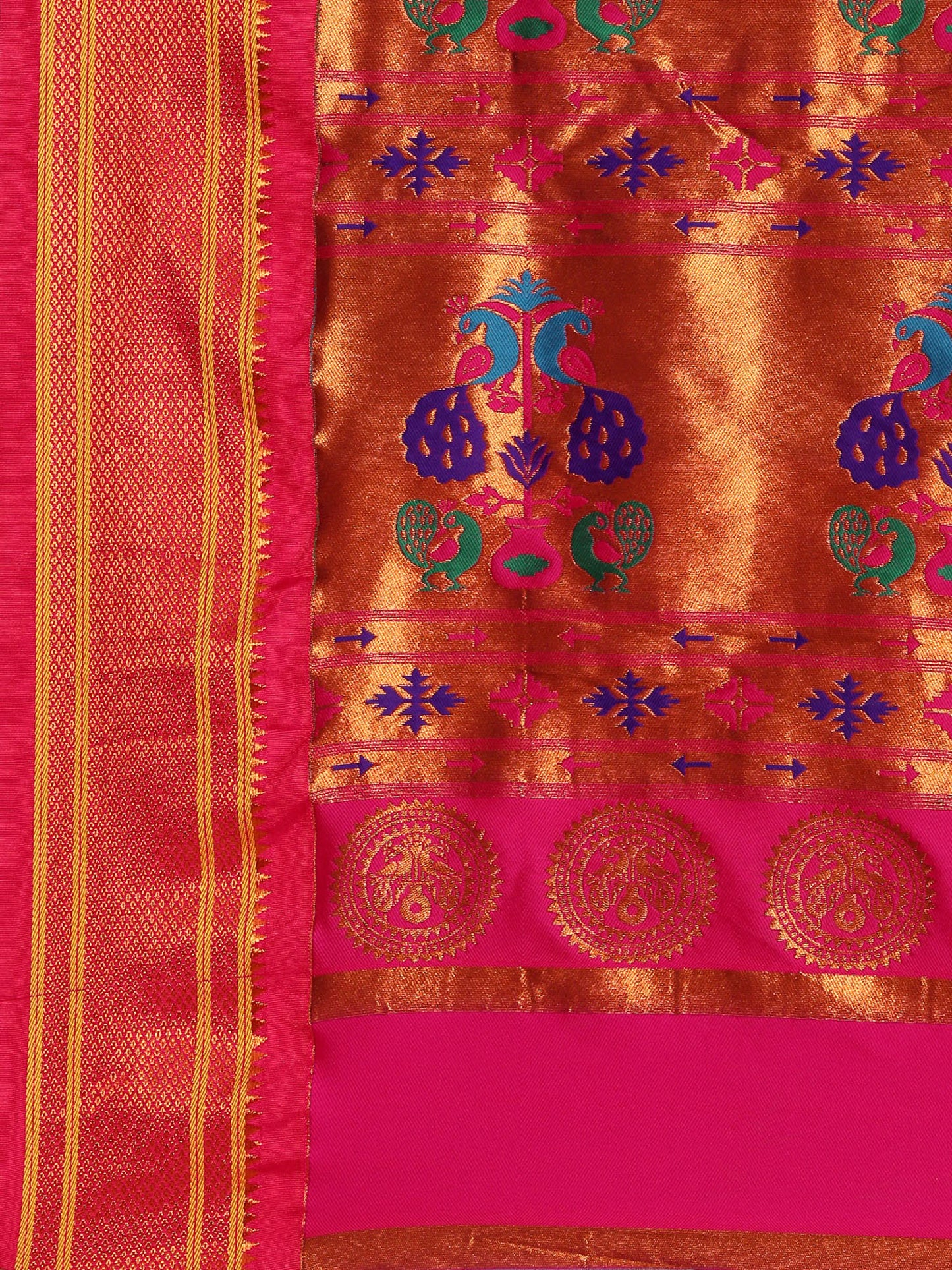 Neha Royal Blue & Pink Soft Silk Maharani Paithani Saree