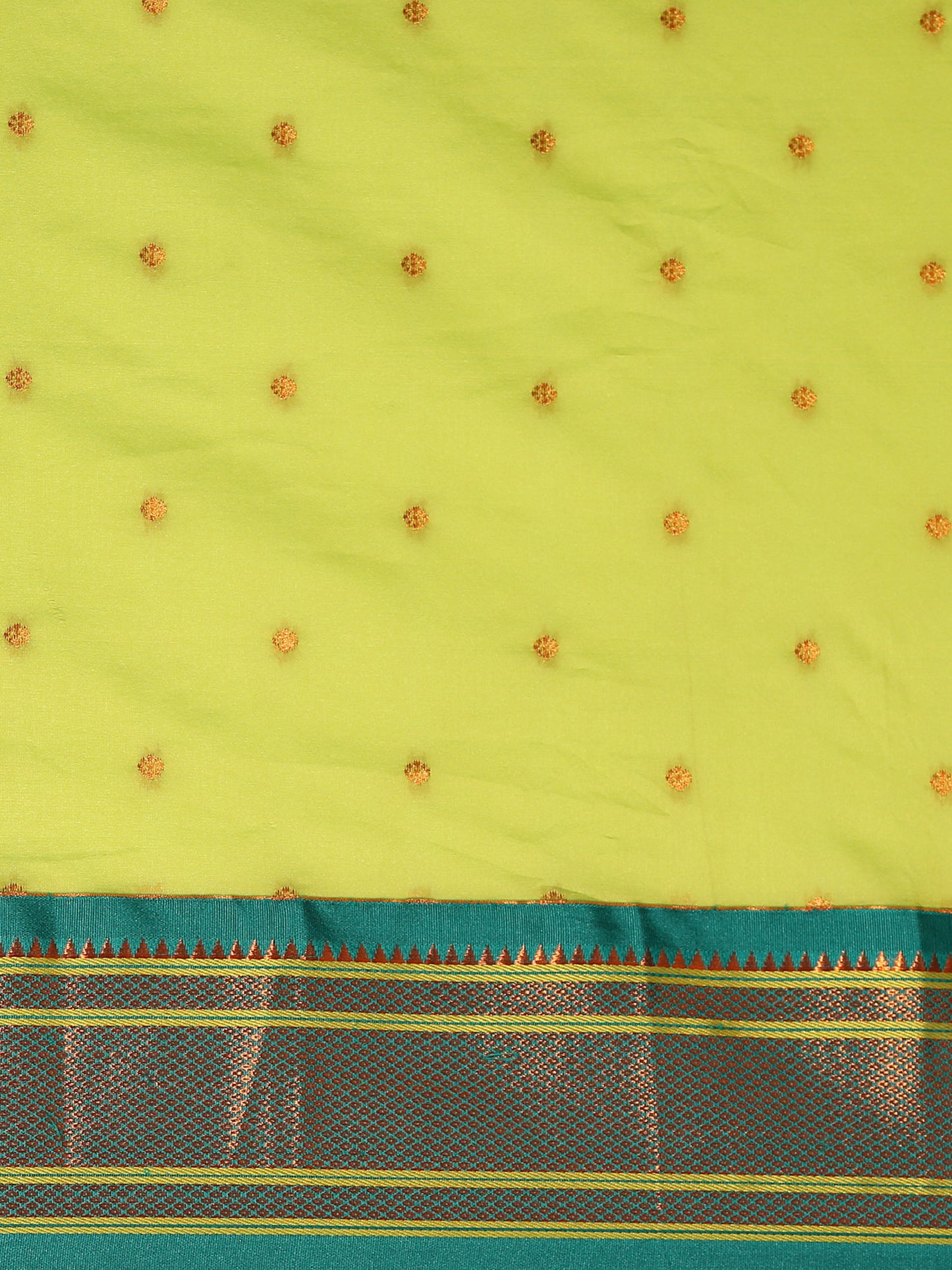 Neha Parrot Green & Rama Soft Silk Maharani Paithani Saree