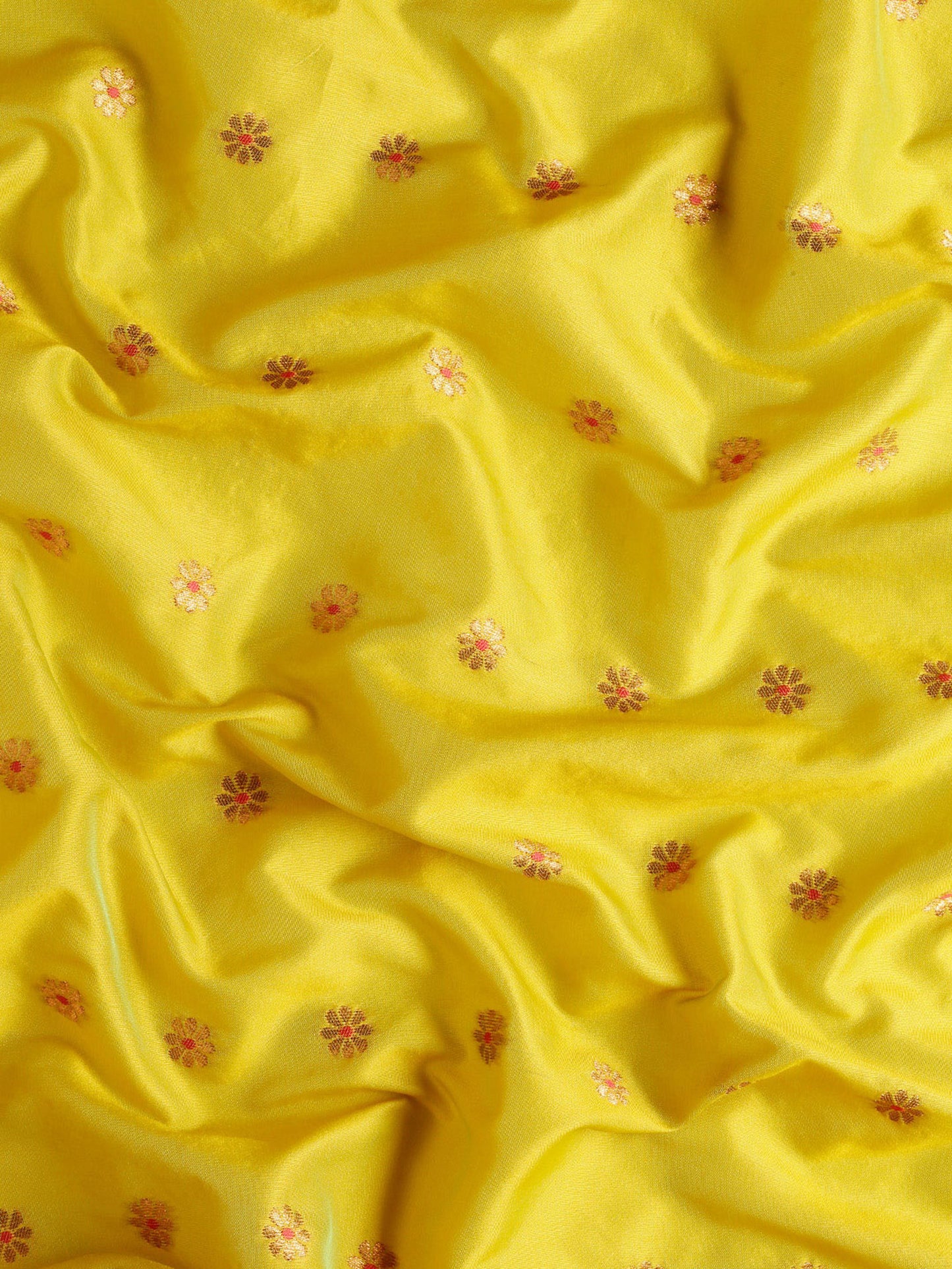 Gopi Mustard & Red Soft Silk Fancy Pallu Paithani Saree