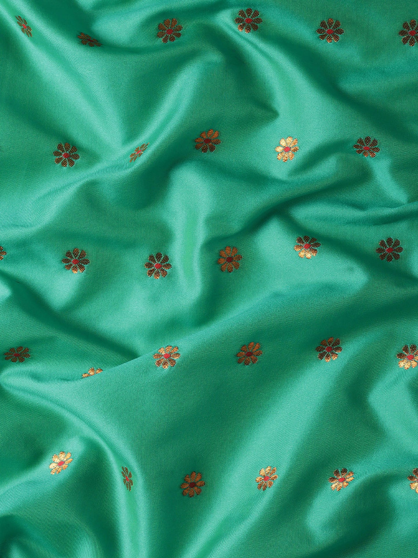 Gopi Sea Green & Red Soft Silk Fancy Pallu Paithani Saree