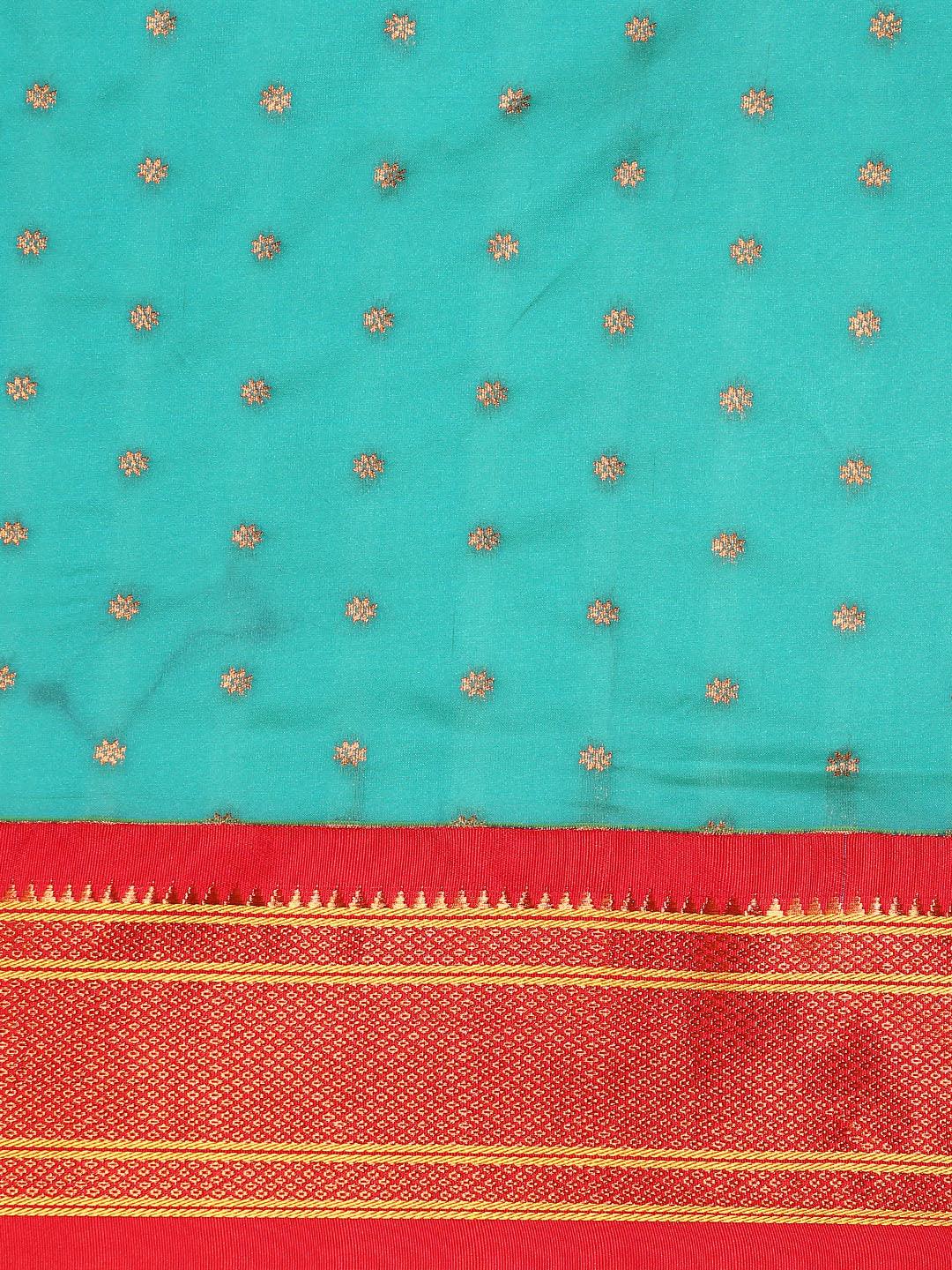 Rashmika Chintamani Blue & Red Soft Silk Double Pallu Paithani Saree     Varkala Silk Sarees