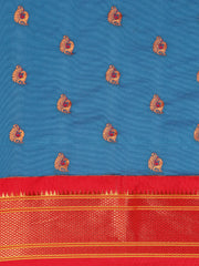 Usha Firozi & Red Soft Silk Maharani Paithani Saree
