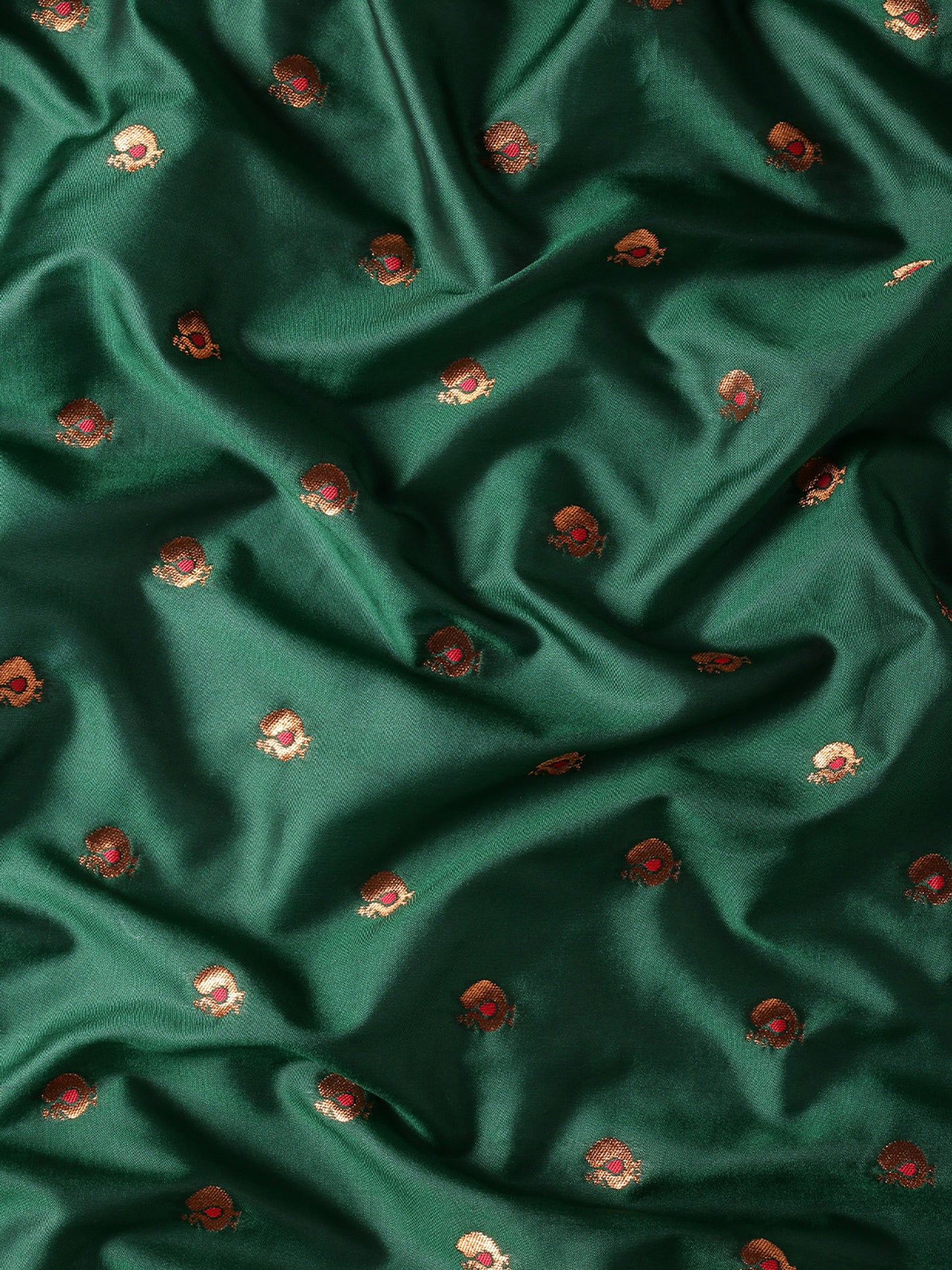 Umaa Bottle Green & Red Soft Silk Maharani Paithani Saree