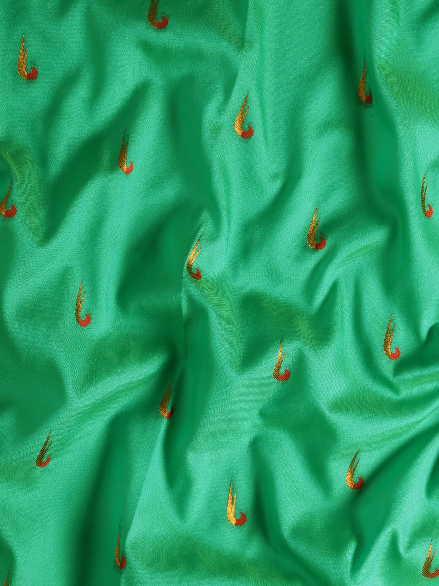 Amruta Sea Green & Red Soft Silk Muniya Paithani Saree