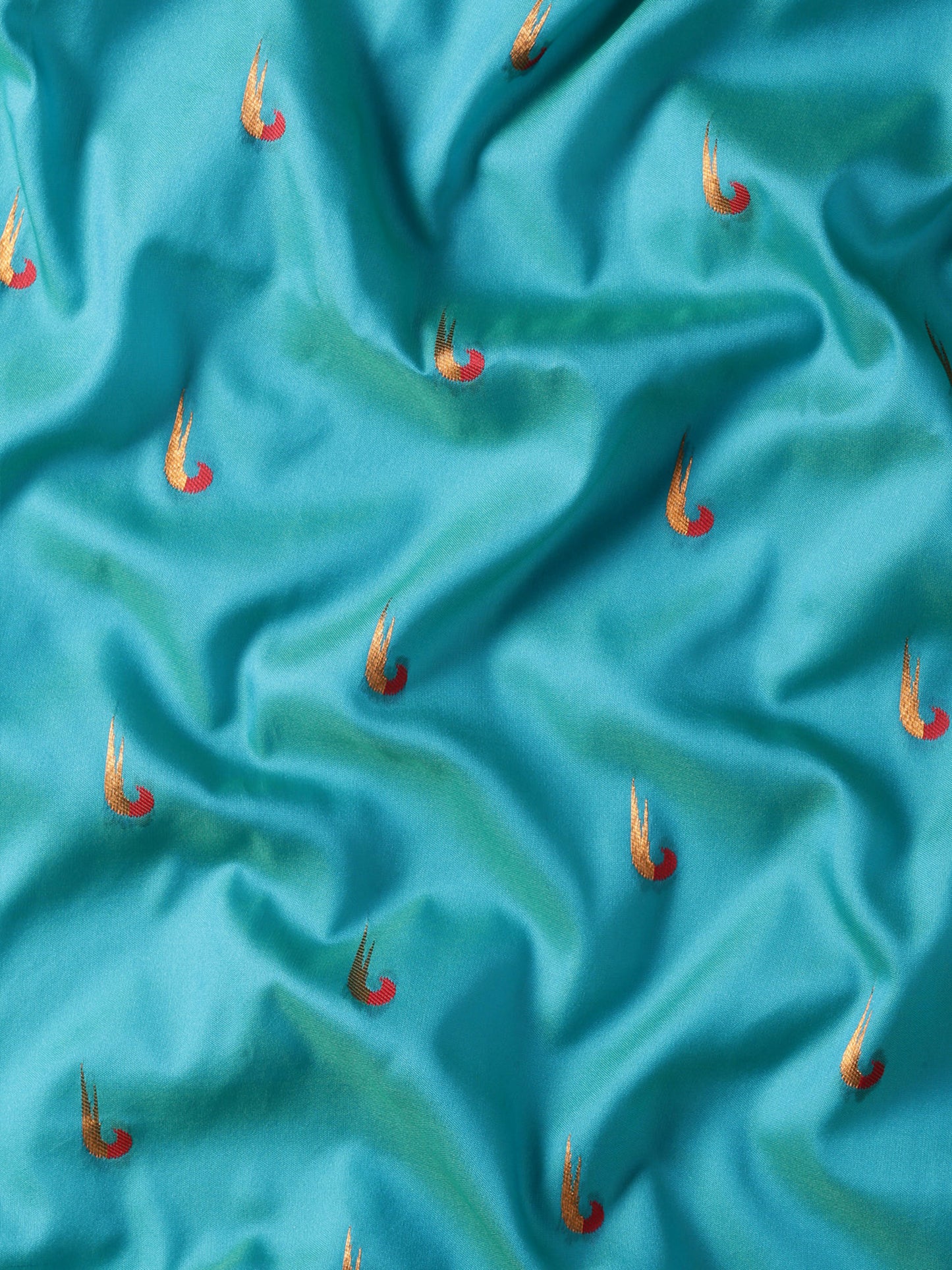 Amruta Chintamani Blue & Red Soft Silk Muniya Paithani Saree