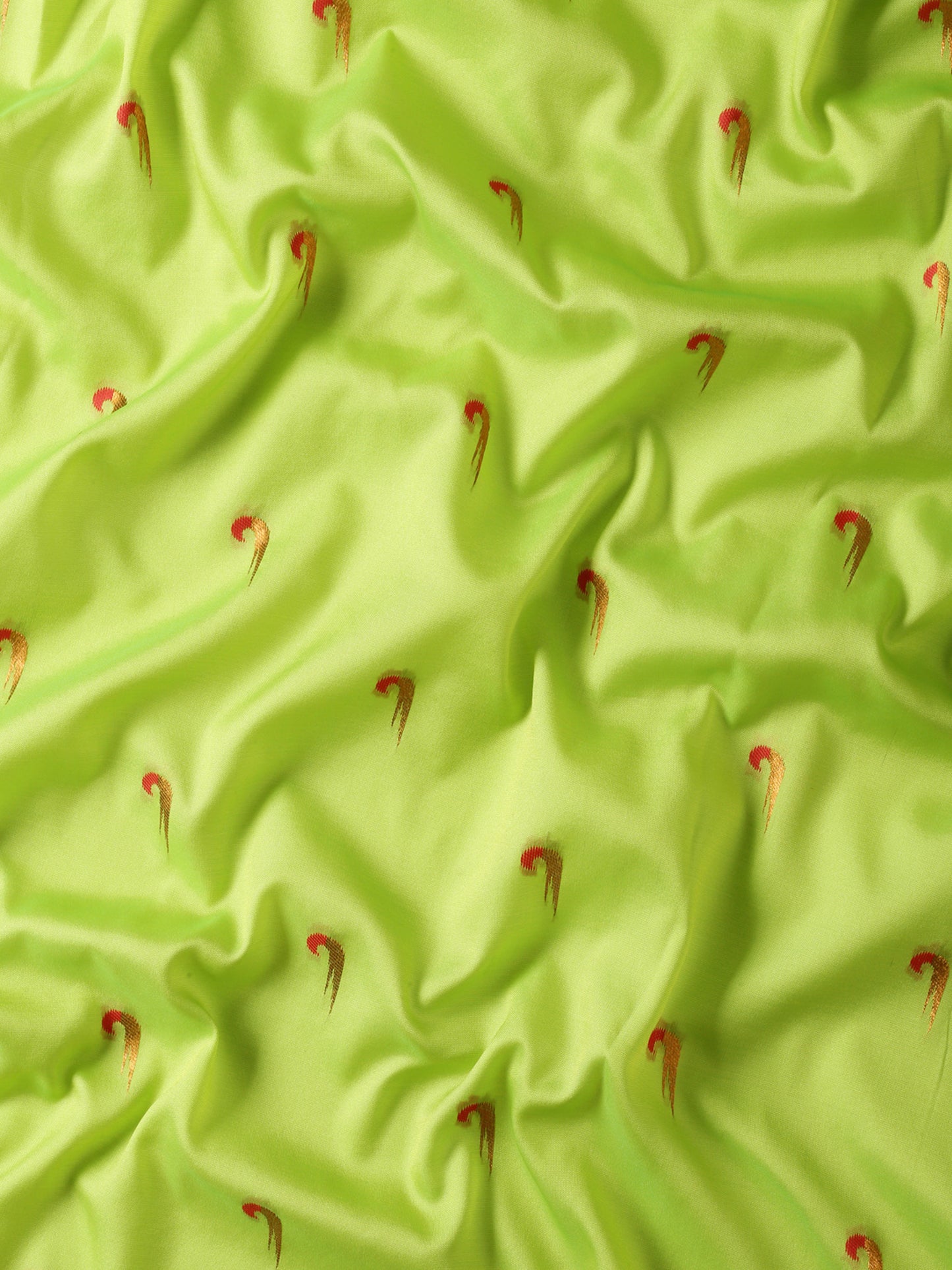 Amruta Parrot Green & Red Soft Silk Muniya Paithani Saree