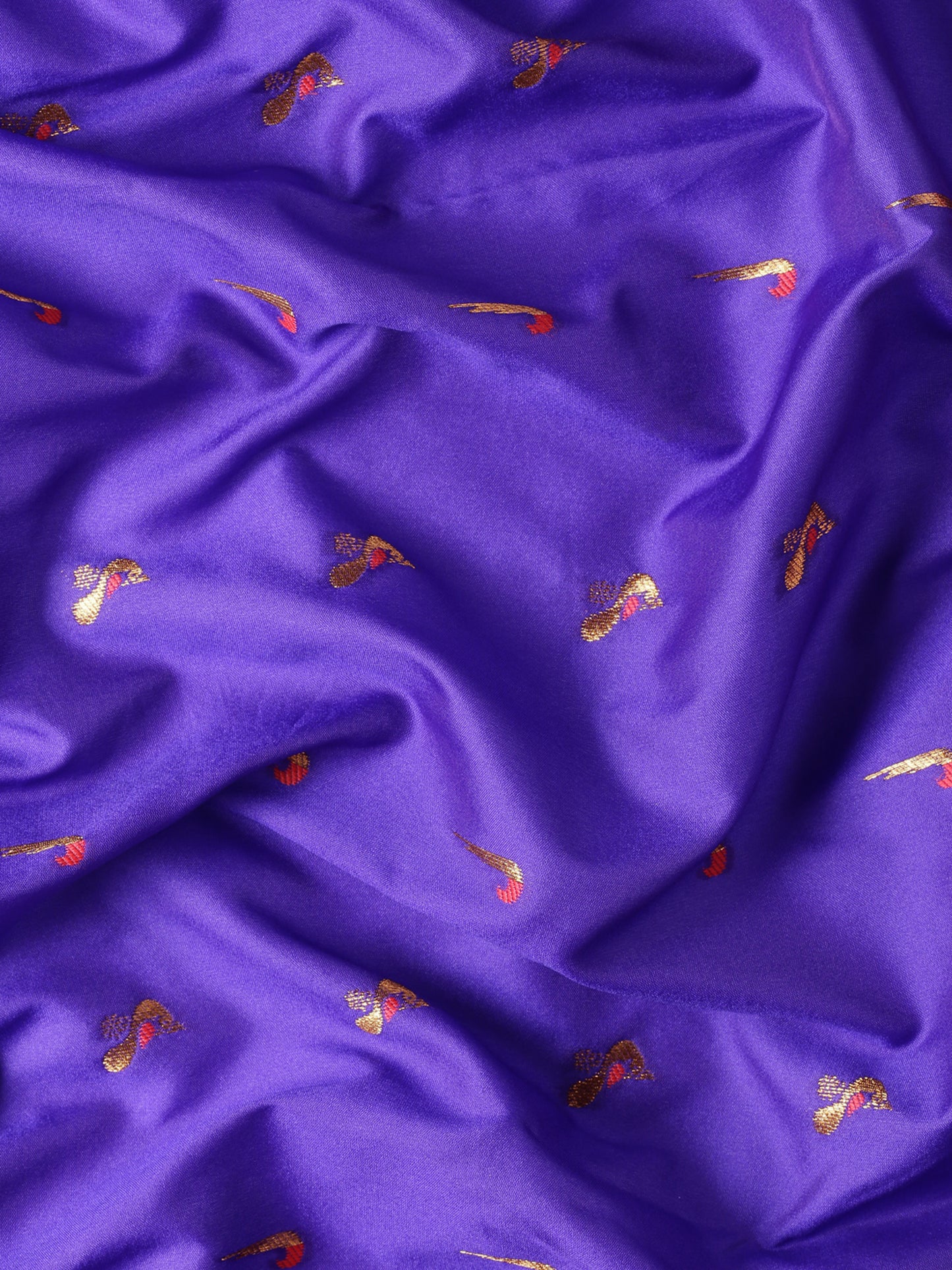 Aarushi Indigo Blue & Red Soft Silk Muniya Paithani Saree