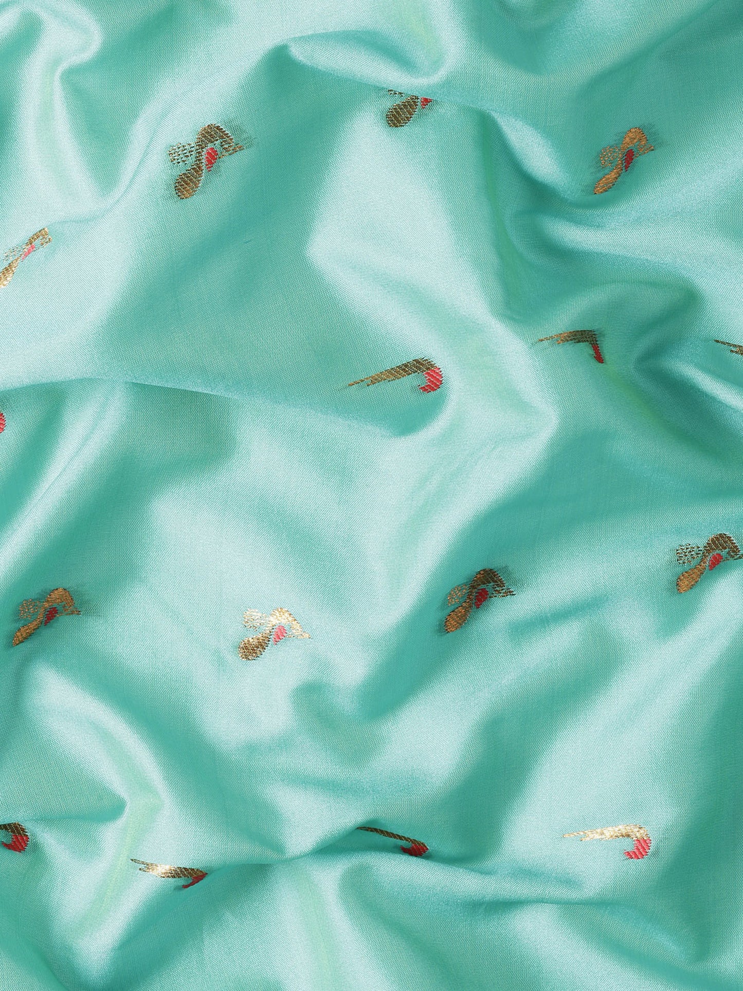 Aarushi Sea Green & Red Soft Silk Muniya Paithani Saree