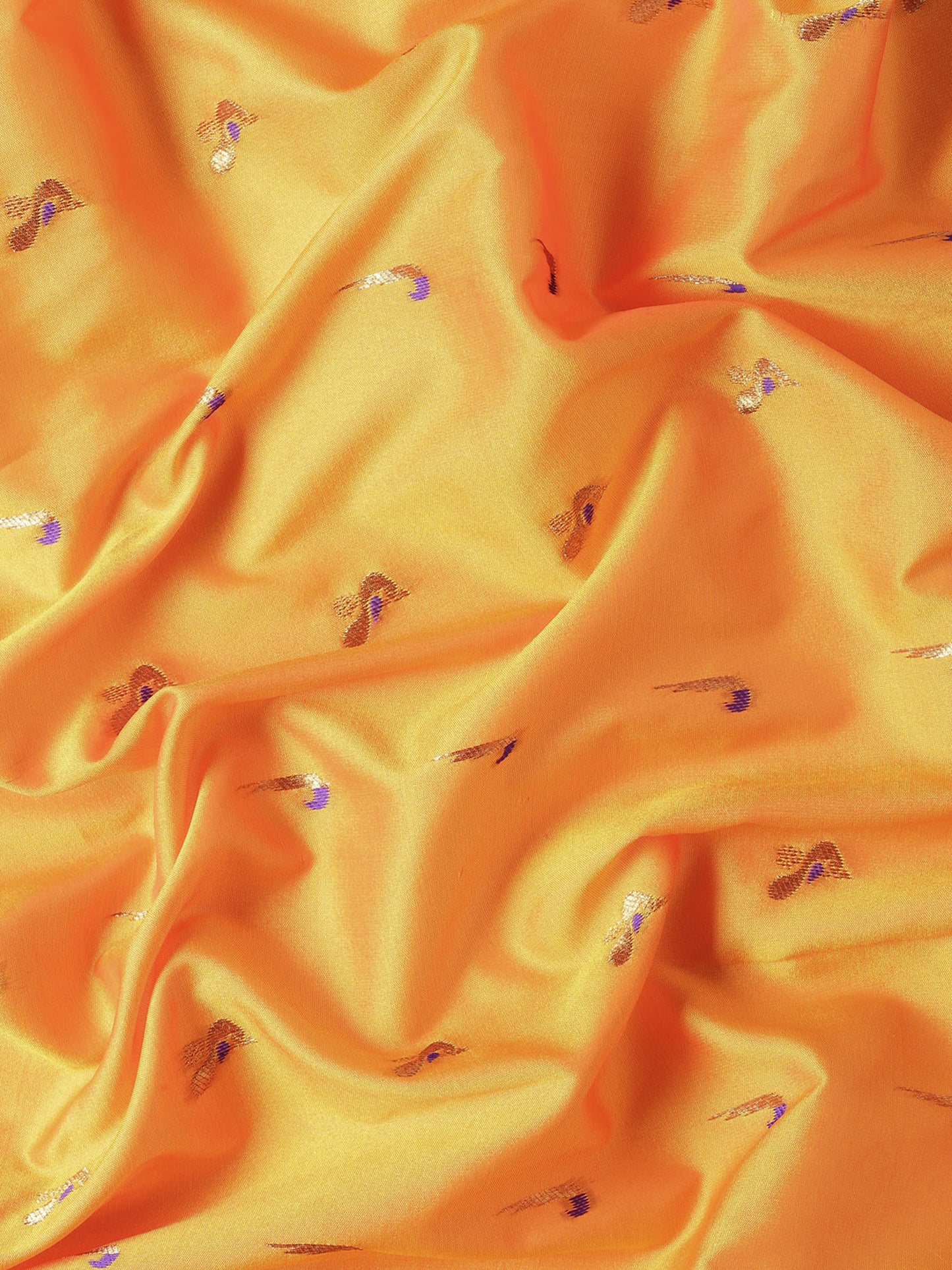 Aarushi Orange & Violet Soft Silk Muniya Paithani Saree