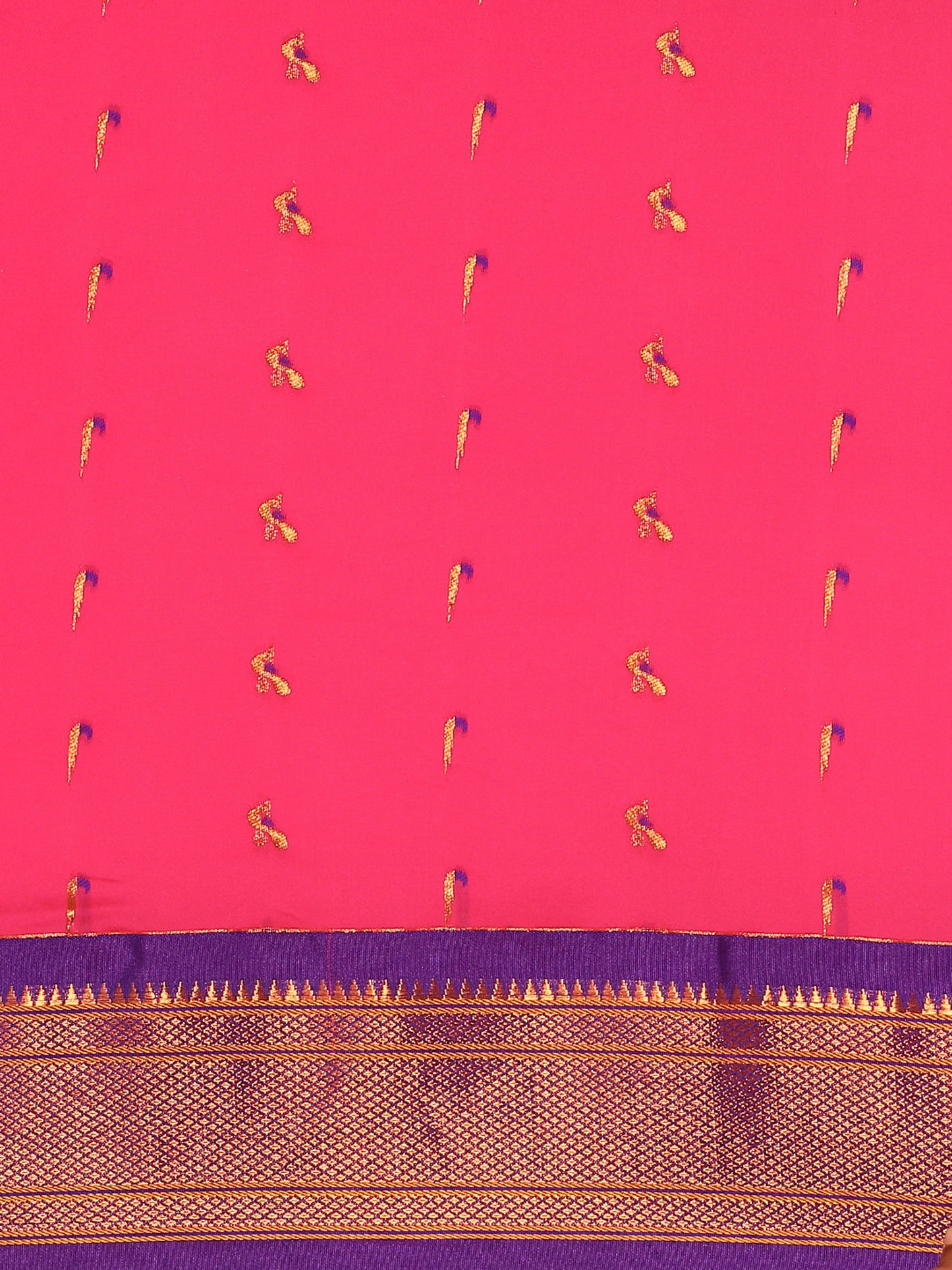 Aarushi Hot Pink & Violet Soft Silk Muniya Paithani Saree
