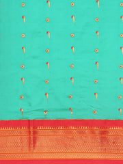 Suruchi Sea Green & Red Soft Silk Muniya Paithani Saree
