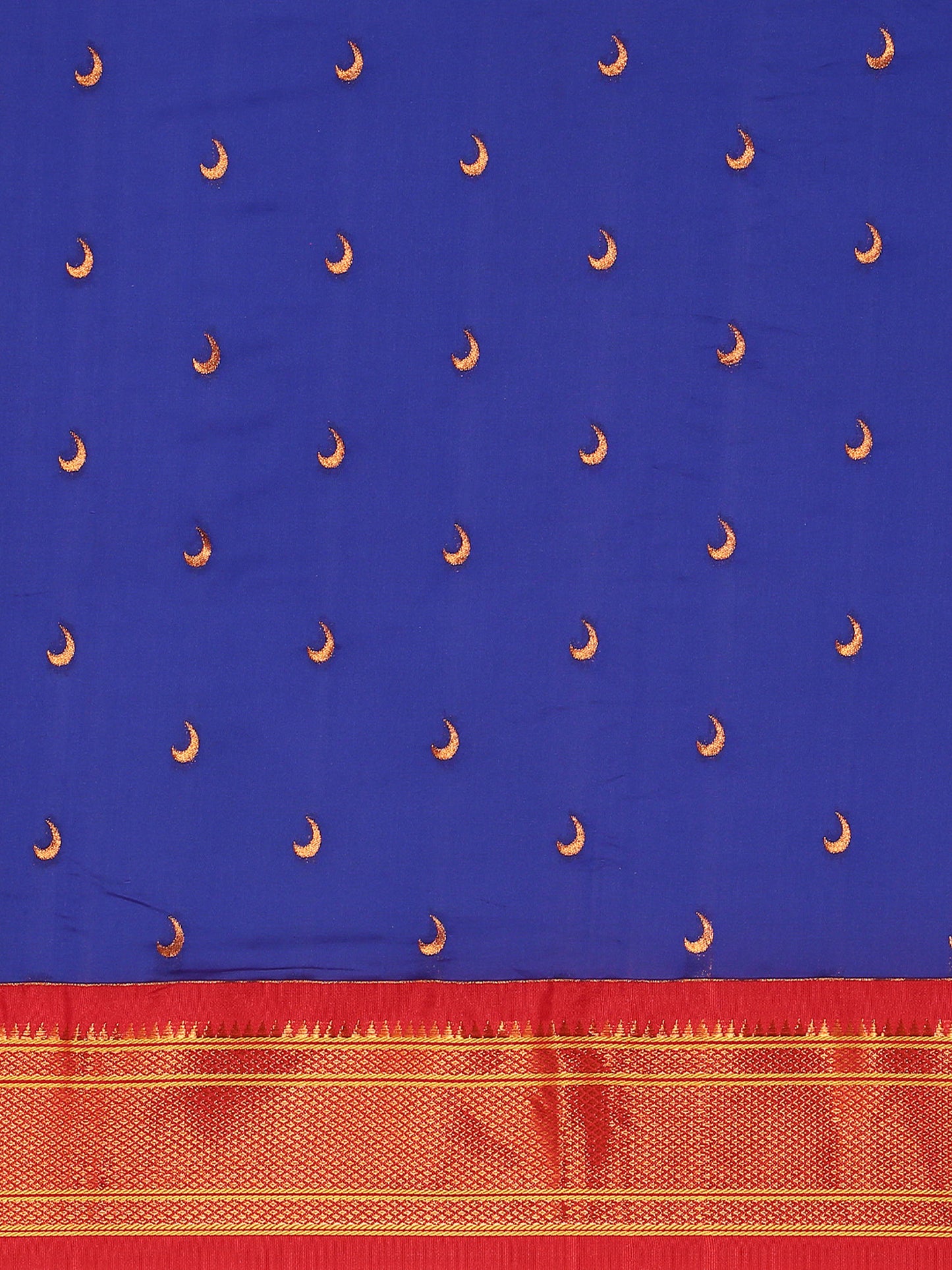 Chandrkala Royal Blue & Red Soft Silk Chandrakor Paithani Saree