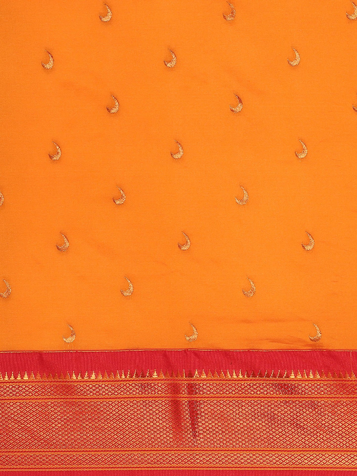 Chandrkala Orange & Red Soft Silk Chandrakor Paithani Saree