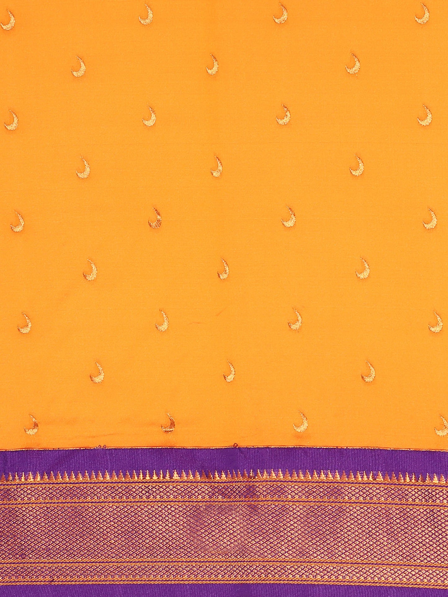 Chandrkala Orange & Violet Soft Silk Chandrakor Paithani Saree