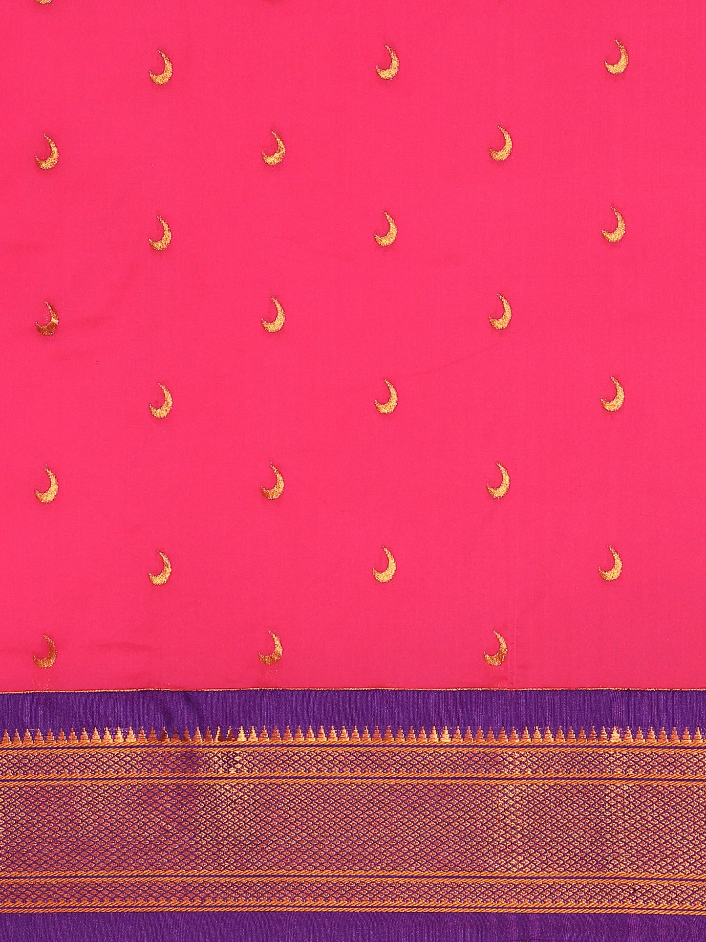 Chandrkala Hot Pink & Violet Soft Silk Chandrakor Paithani Saree