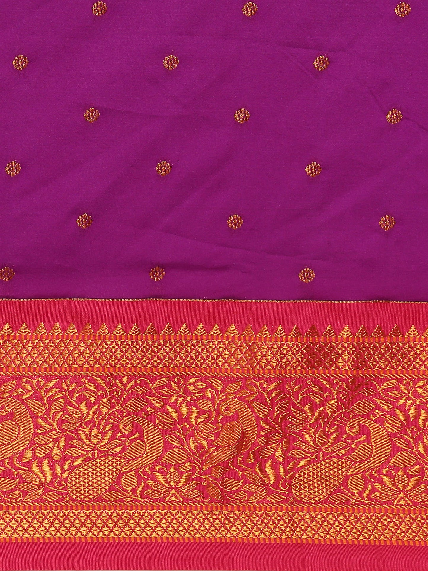 Kanika Purple & Pink Soft Silk Fancy Pallu Kadiyal Paithani Saree