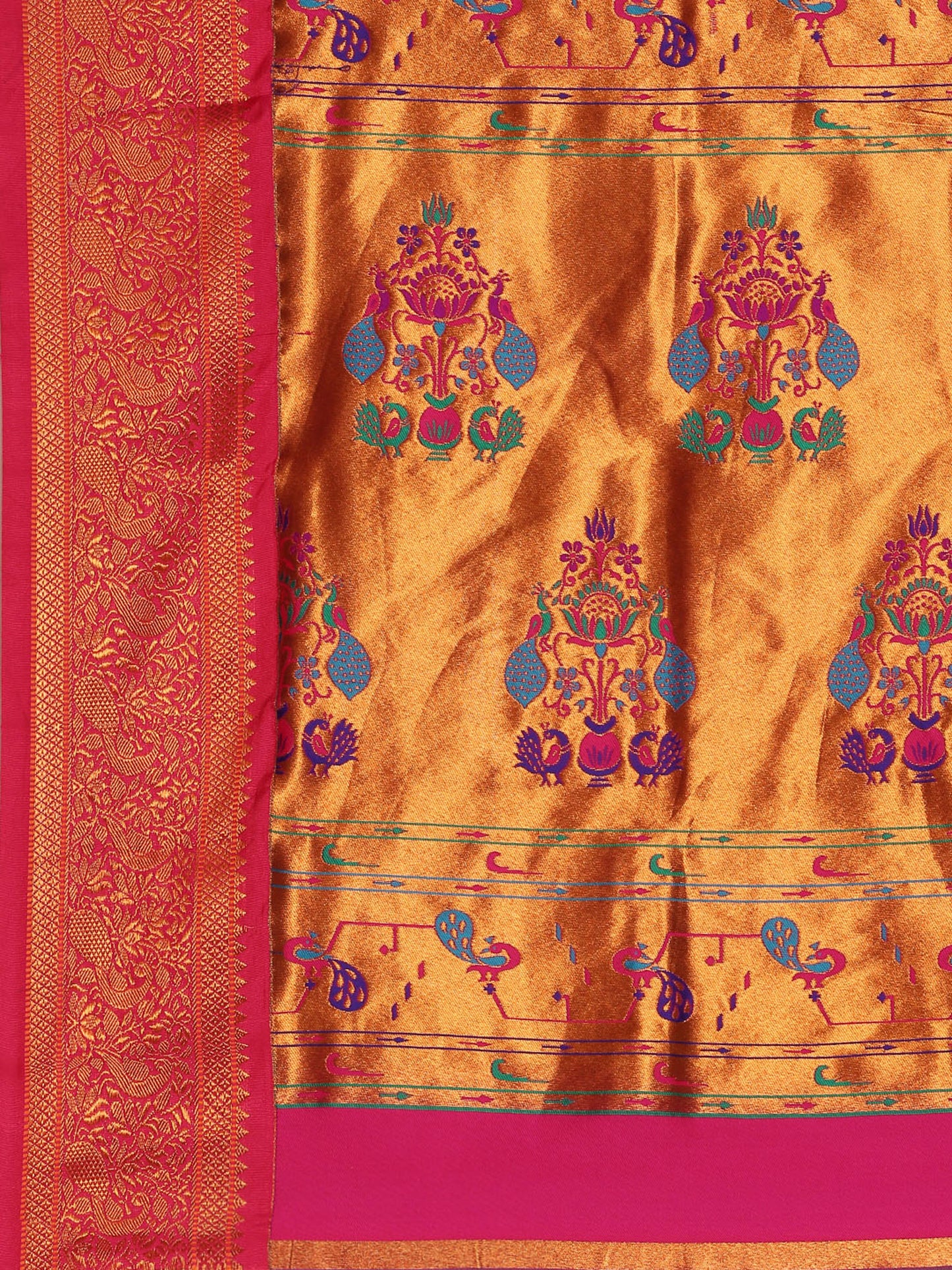 Kanika Purple & Pink Soft Silk Fancy Pallu Kadiyal Paithani Saree