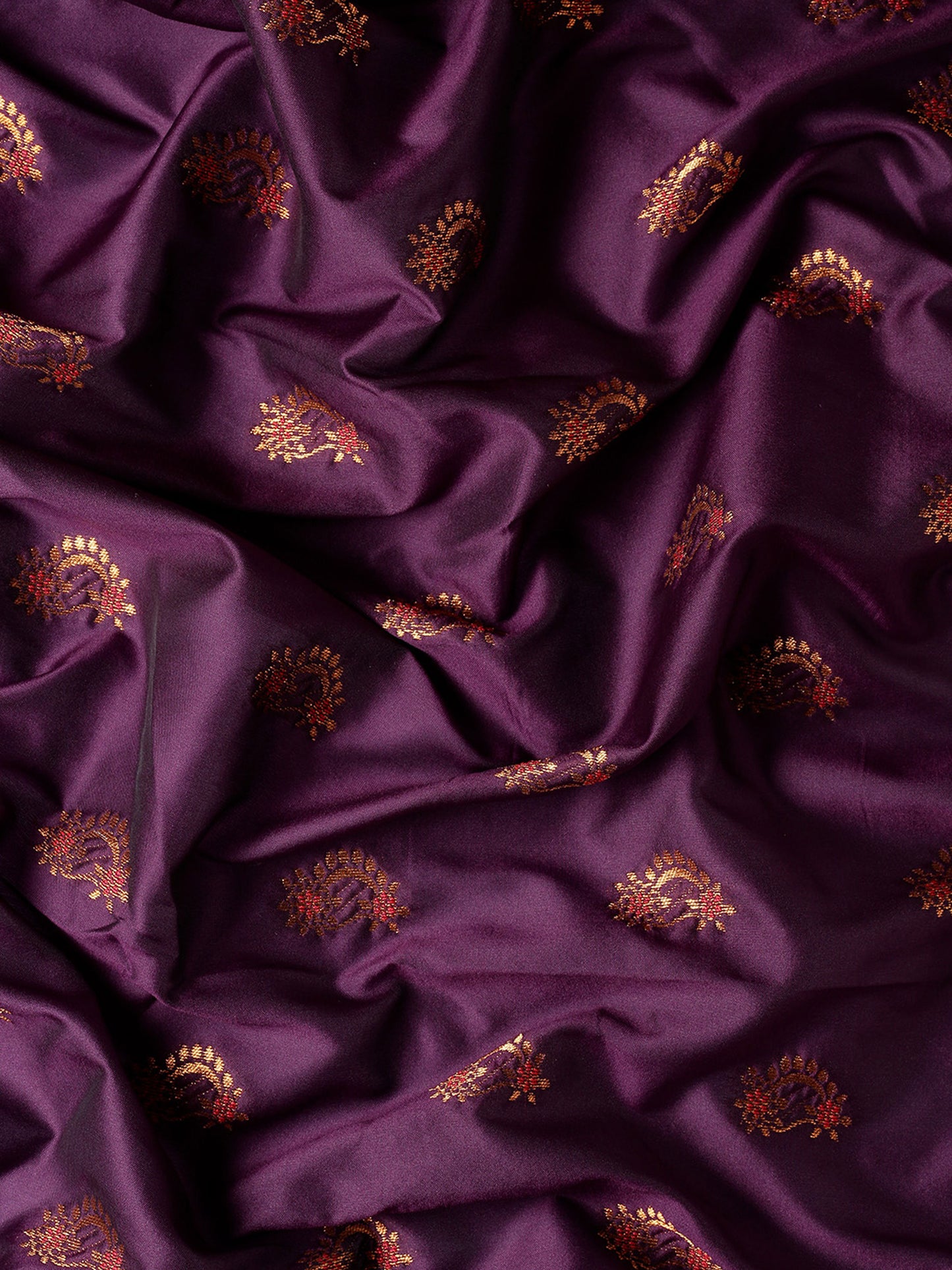 Baanai Maroon & Red Soft Silk Peshwai Nath Paithani Saree
