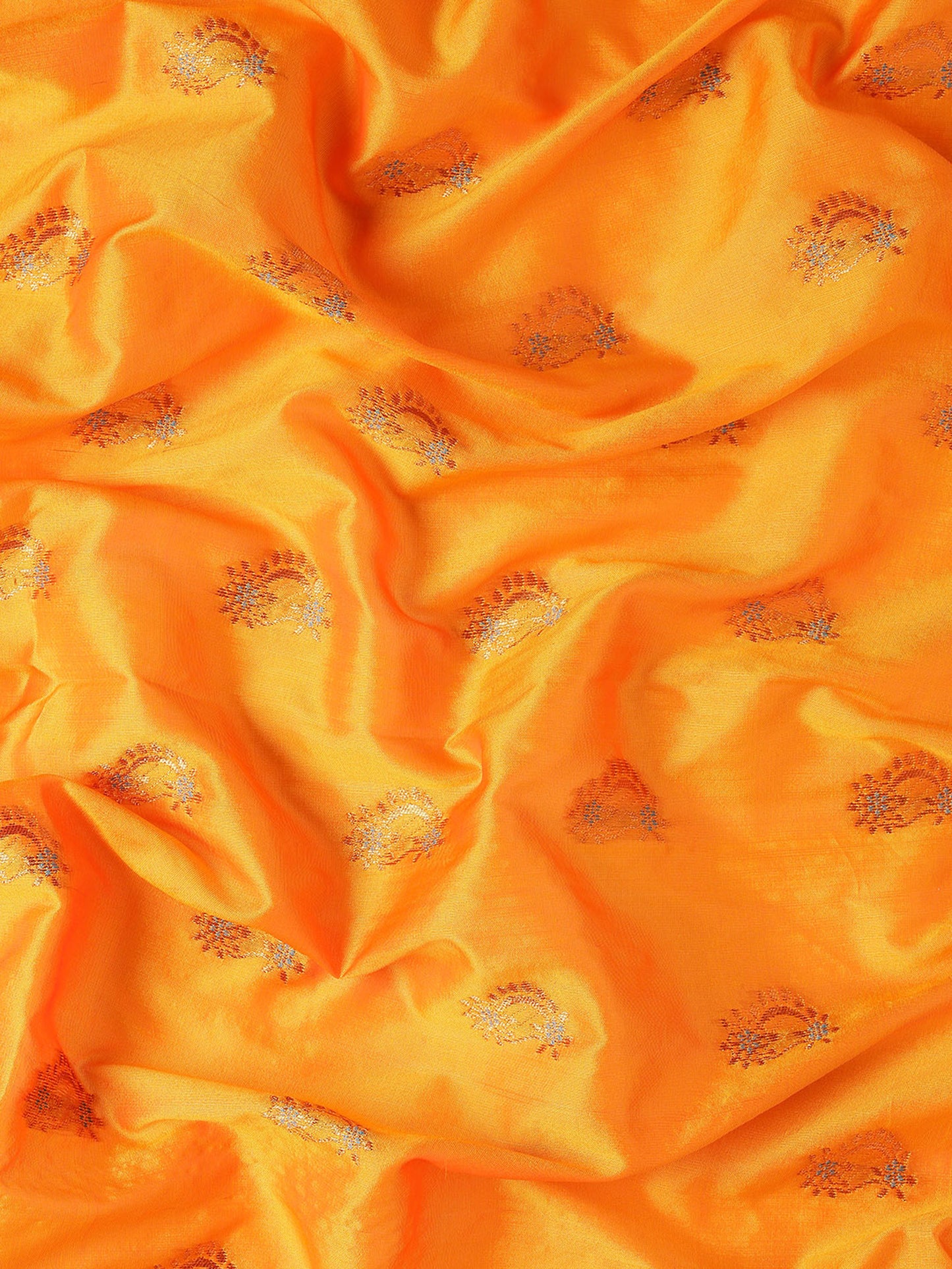 Baanai Orange & Rama Soft Silk Peshwai Nath Paithani Saree
