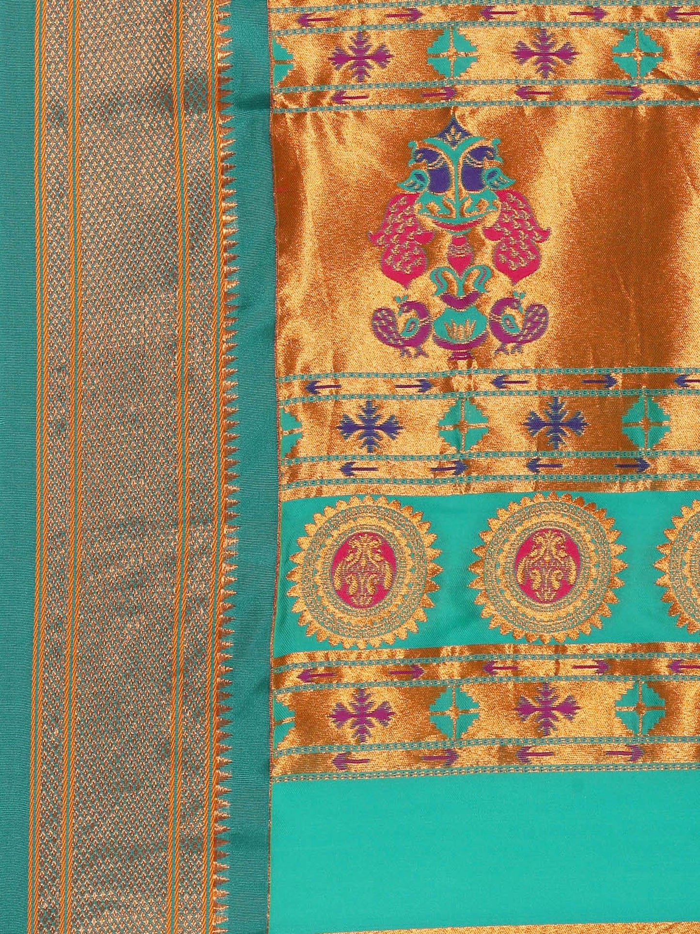 Baanai Popati & Rama Soft Silk Peshwai Nath Paithani Saree