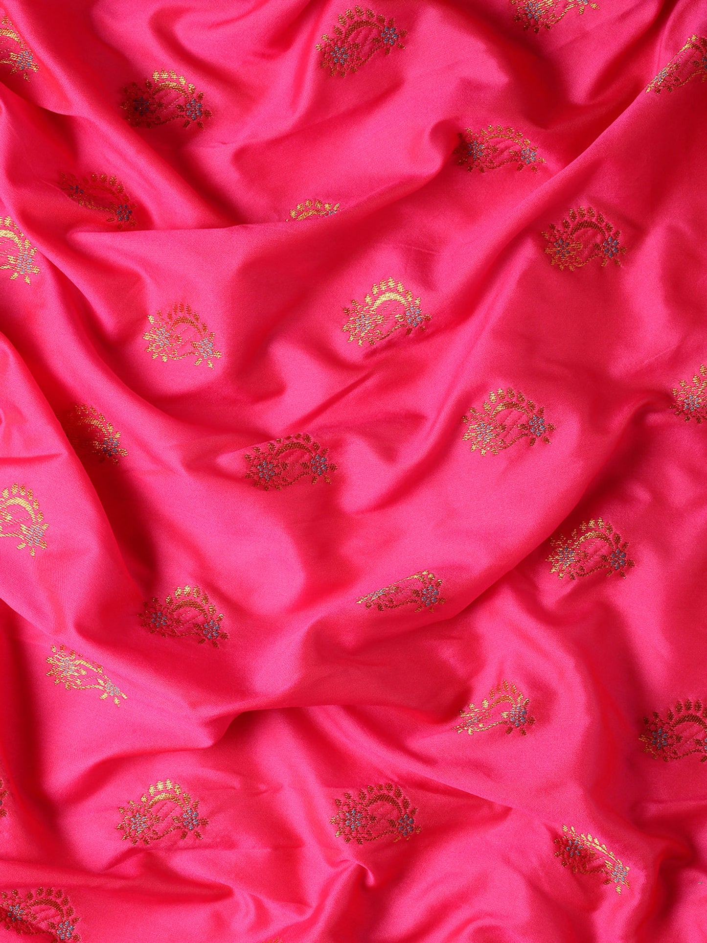 Baanai Hot Pink & Rama Soft Silk Peshwai Nath Paithani Saree