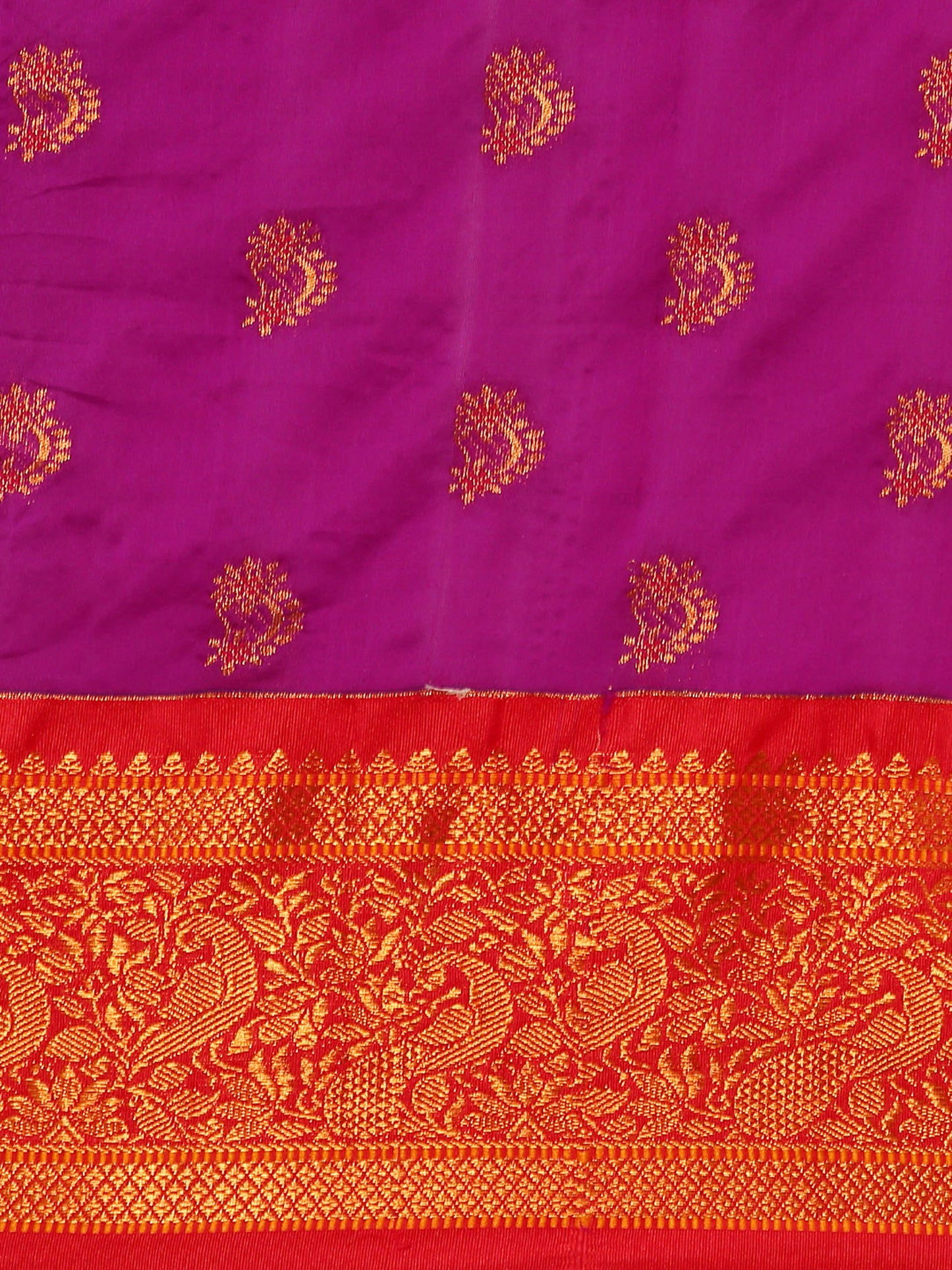 Mhalasa Purple & Red Soft Silk Peshwai Nath Paithani Saree