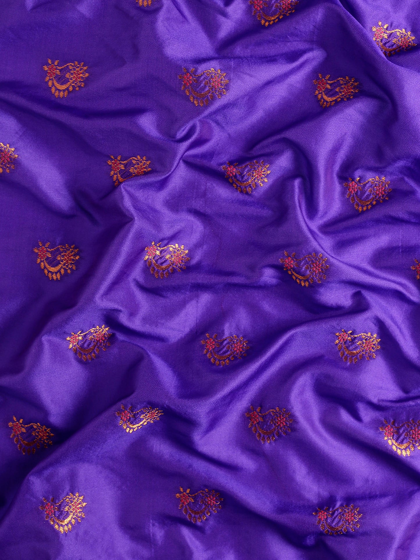 Mhalasa Indigo Blue & Red Soft Silk Peshwai Nath Paithani Saree