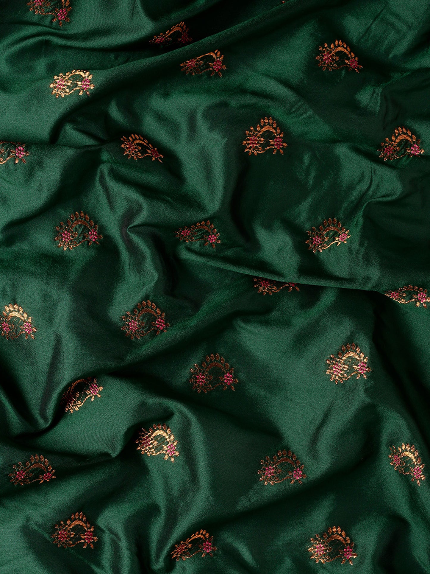 Mhalasa Bottle Green & Pink Soft Silk Peshwai Nath Paithani Saree