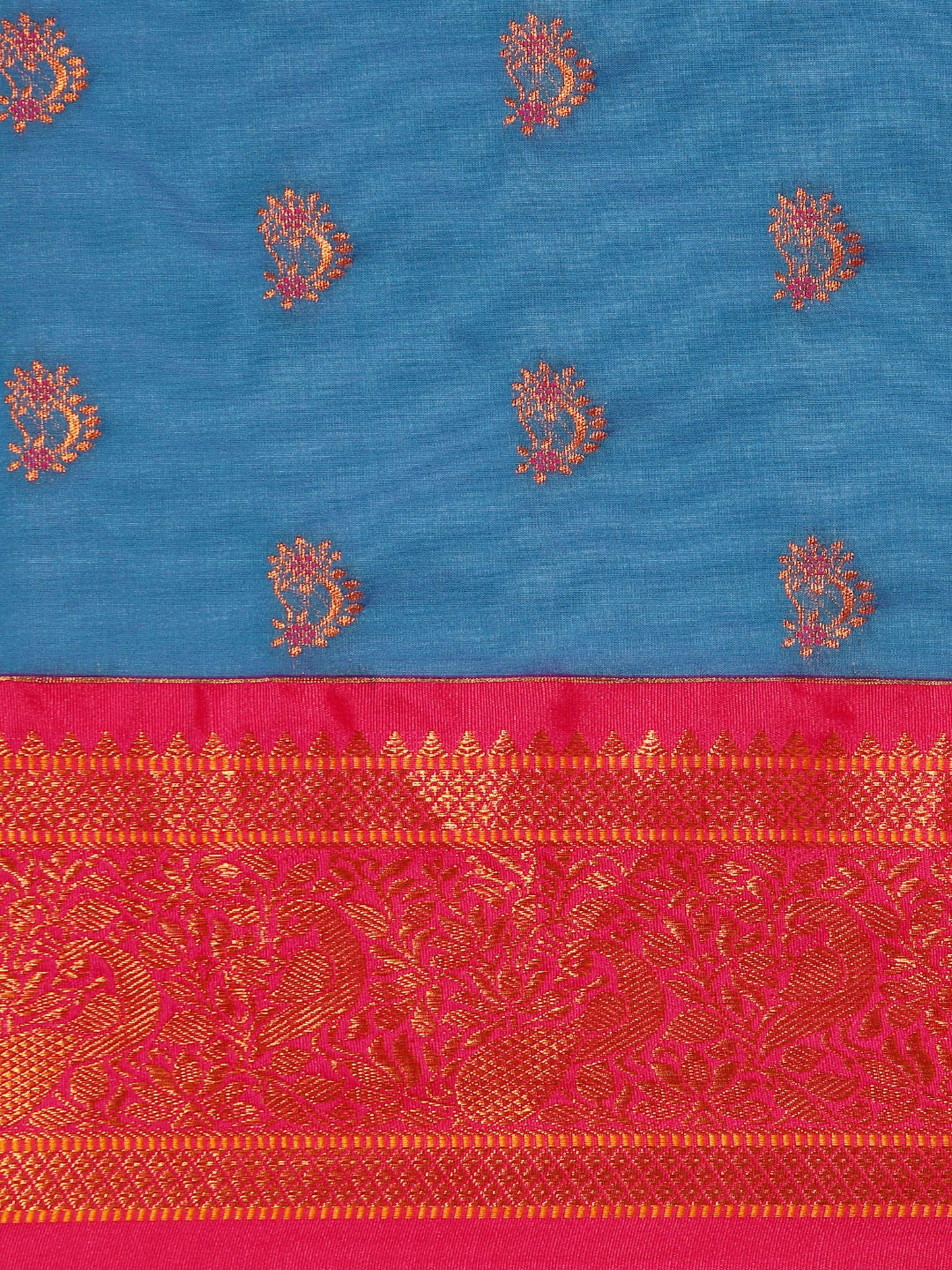 Mhalasa Firozi & Pink Soft Silk Peshwai Nath Paithani Saree