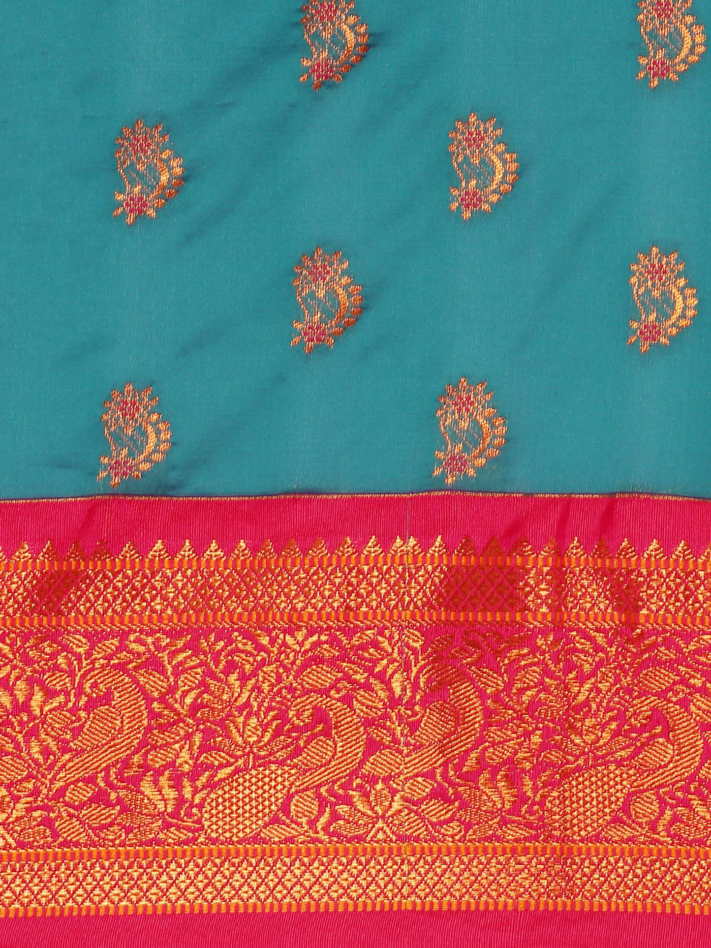 Mhalasa Rama & Pink Soft Silk Peshwai Nath Paithani Saree
