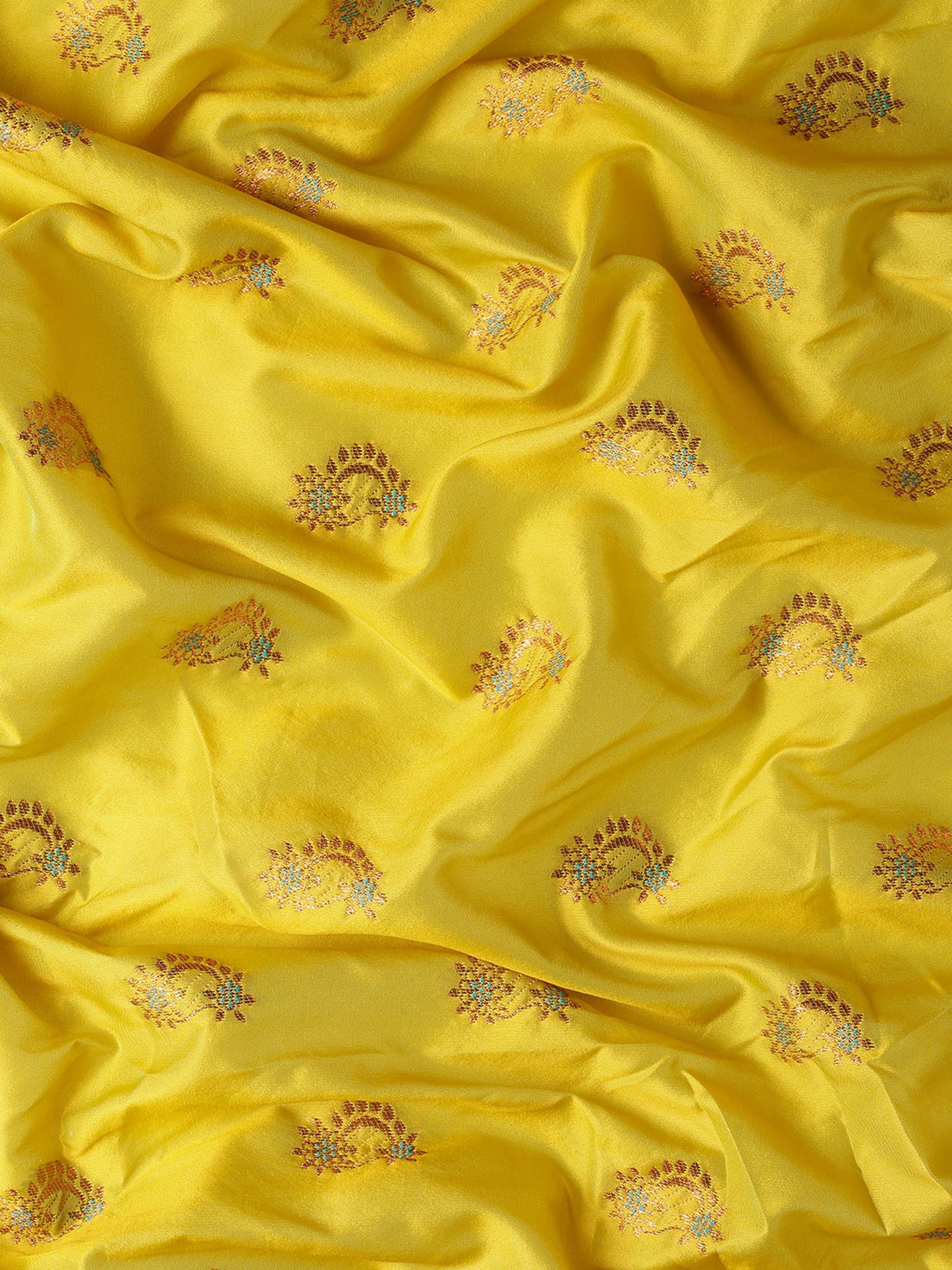 Mhalasa Mustard & Rama Soft Silk Peshwai Nath Paithani Saree