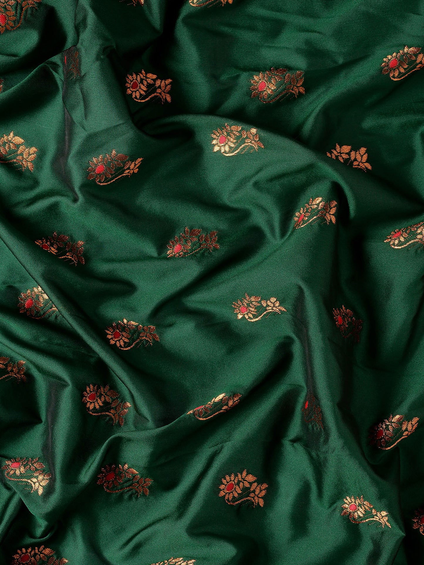 Ahilya Bottle Green & Red Soft Silk Peshwai Nath Paithani Saree
