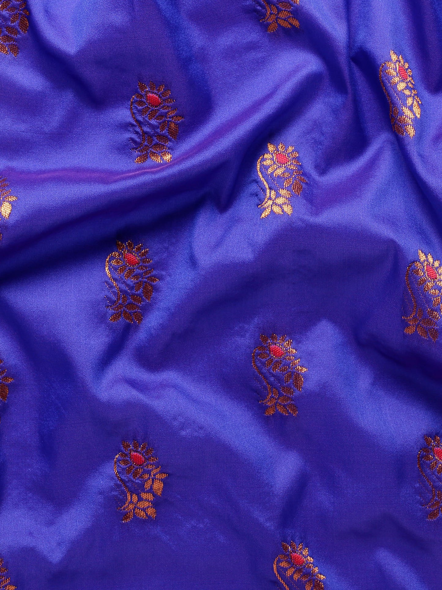 Ahilya Royal Blue & Red Soft Silk Peshwai Nath Paithani Saree