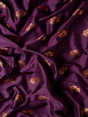 Ahilya Maroon & Red Soft Silk Peshwai Nath Paithani Saree