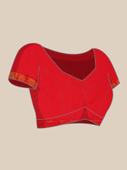 Ahilya Maroon & Red Soft Silk Peshwai Nath Paithani Saree