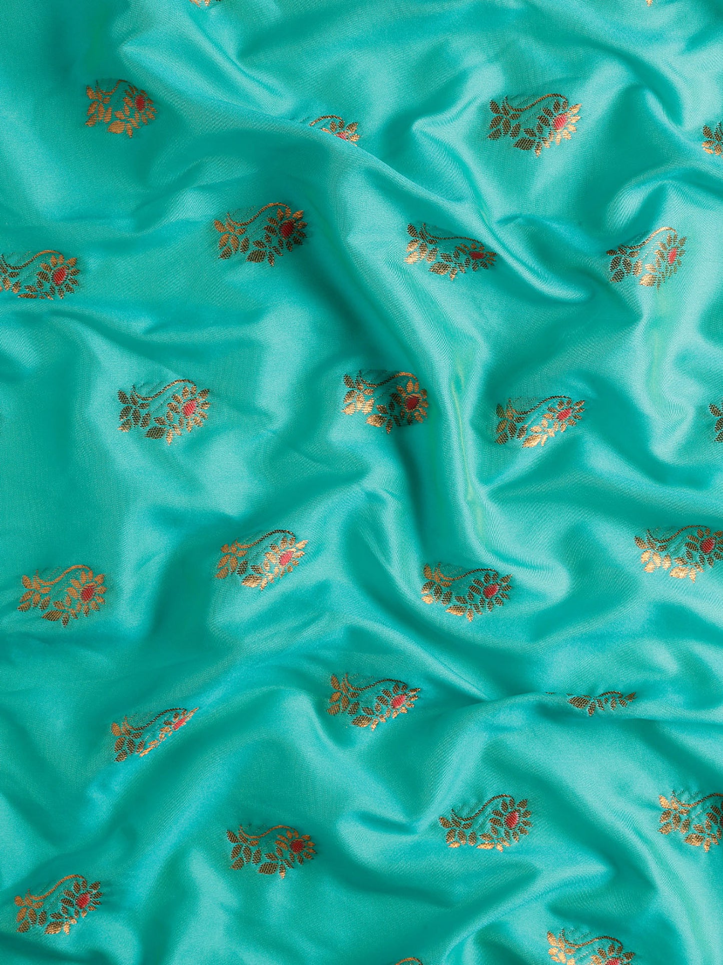 Ahilya Sea Green & Red Soft Silk Peshwai Nath Paithani Saree