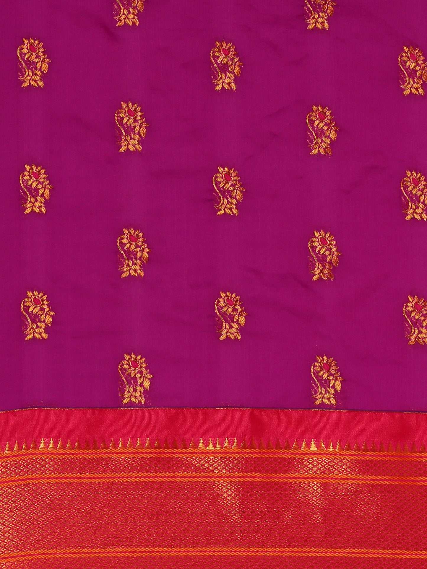 Ahilya Purple & Pink Soft Silk Peshwai Nath Paithani Saree