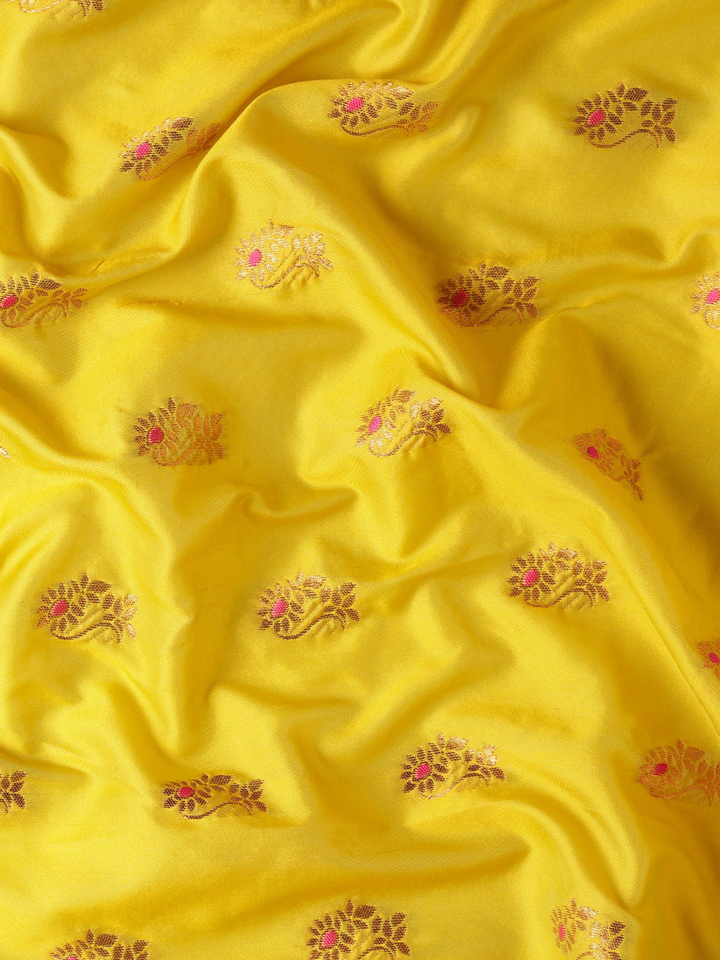 Ahilya Mustard & Pink Soft Silk Peshwai Nath Paithani Saree