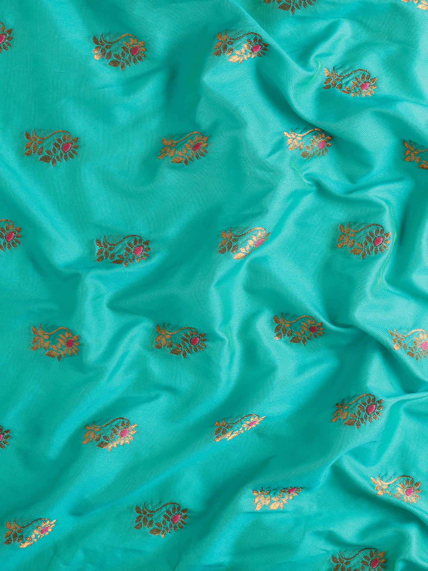 Ahilya Sea Green & Pink Soft Silk Peshwai Nath Paithani Saree