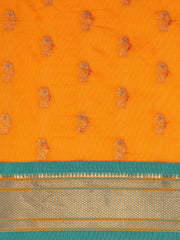Ahilya Orange & Rama Soft Silk Peshwai Nath Paithani Saree
