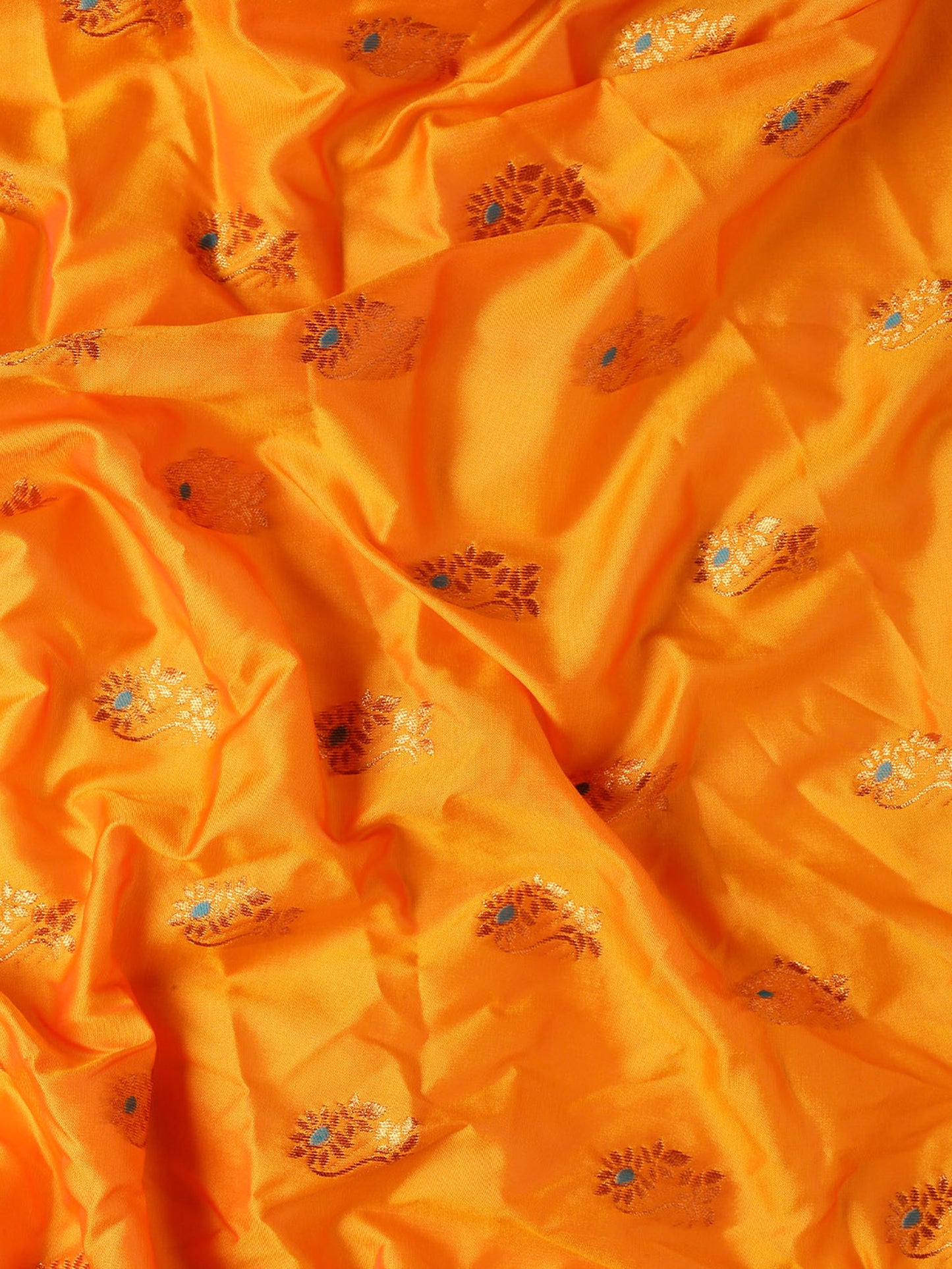 Ahilya Orange & Rama Soft Silk Peshwai Nath Paithani Saree