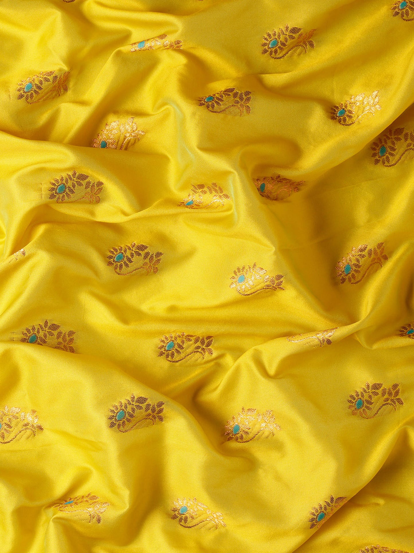 Ahilya Mustard & Rama Soft Silk Peshwai Nath Paithani Saree
