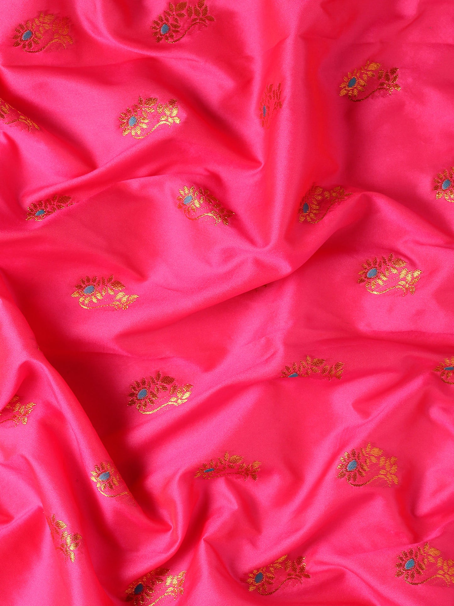 Ahilya Hot Pink & Rama Soft Silk Peshwai Nath Paithani Saree