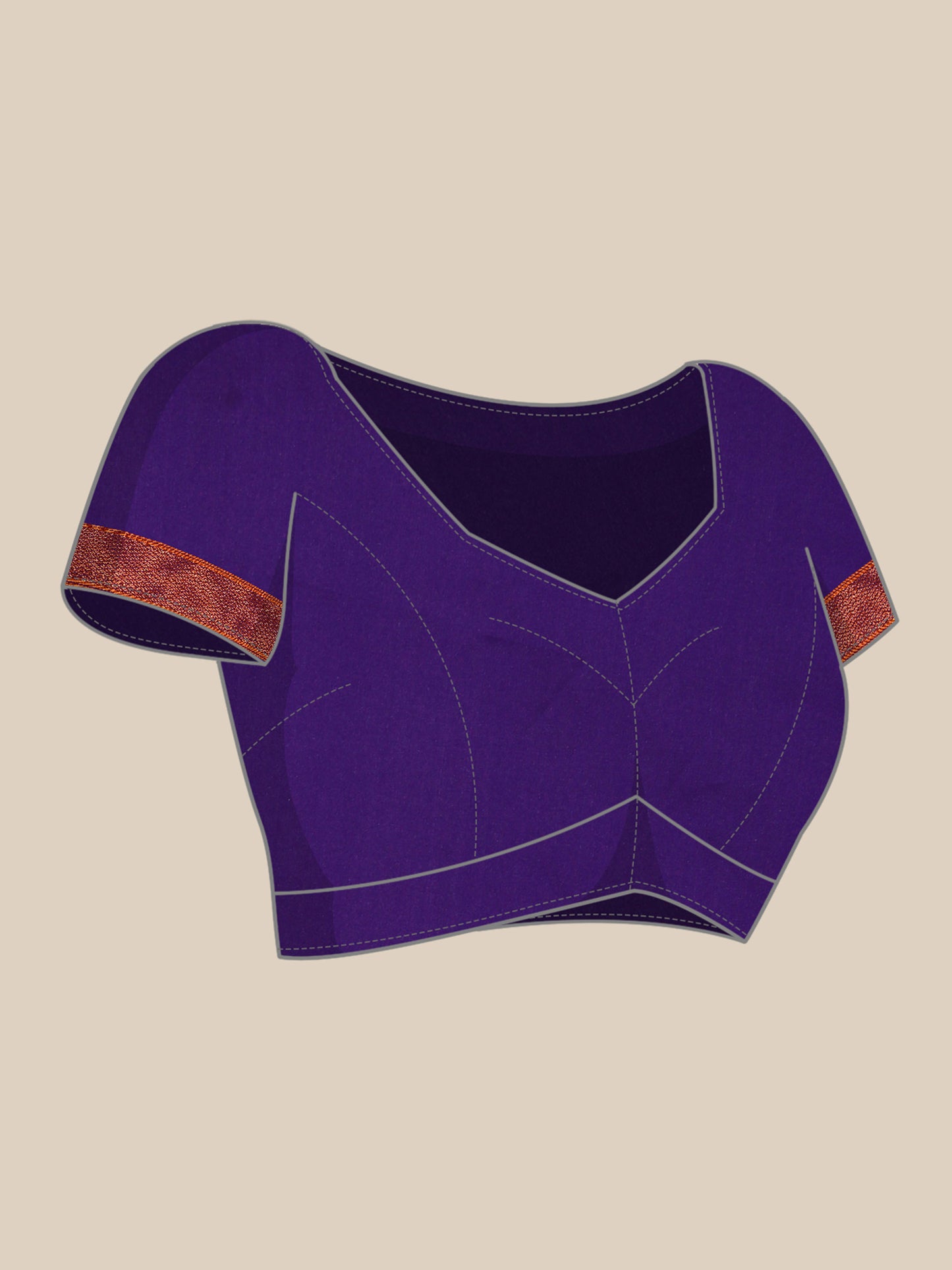 Ahilya Firozi & Violet Soft Silk Peshwai Nath Paithani Saree