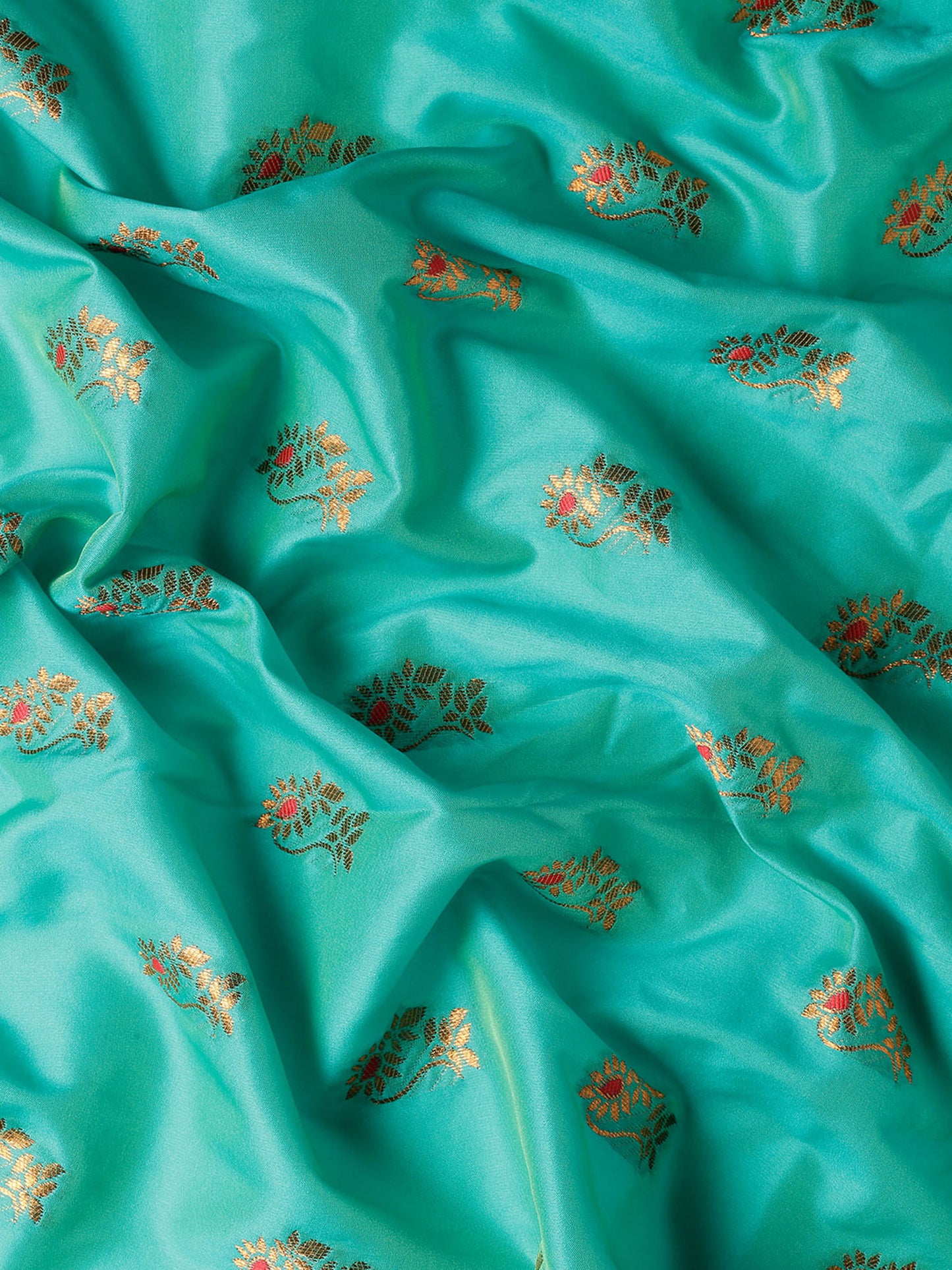 Sonkali Sea Green & Red Soft Silk Peshwai Nath Paithani Saree