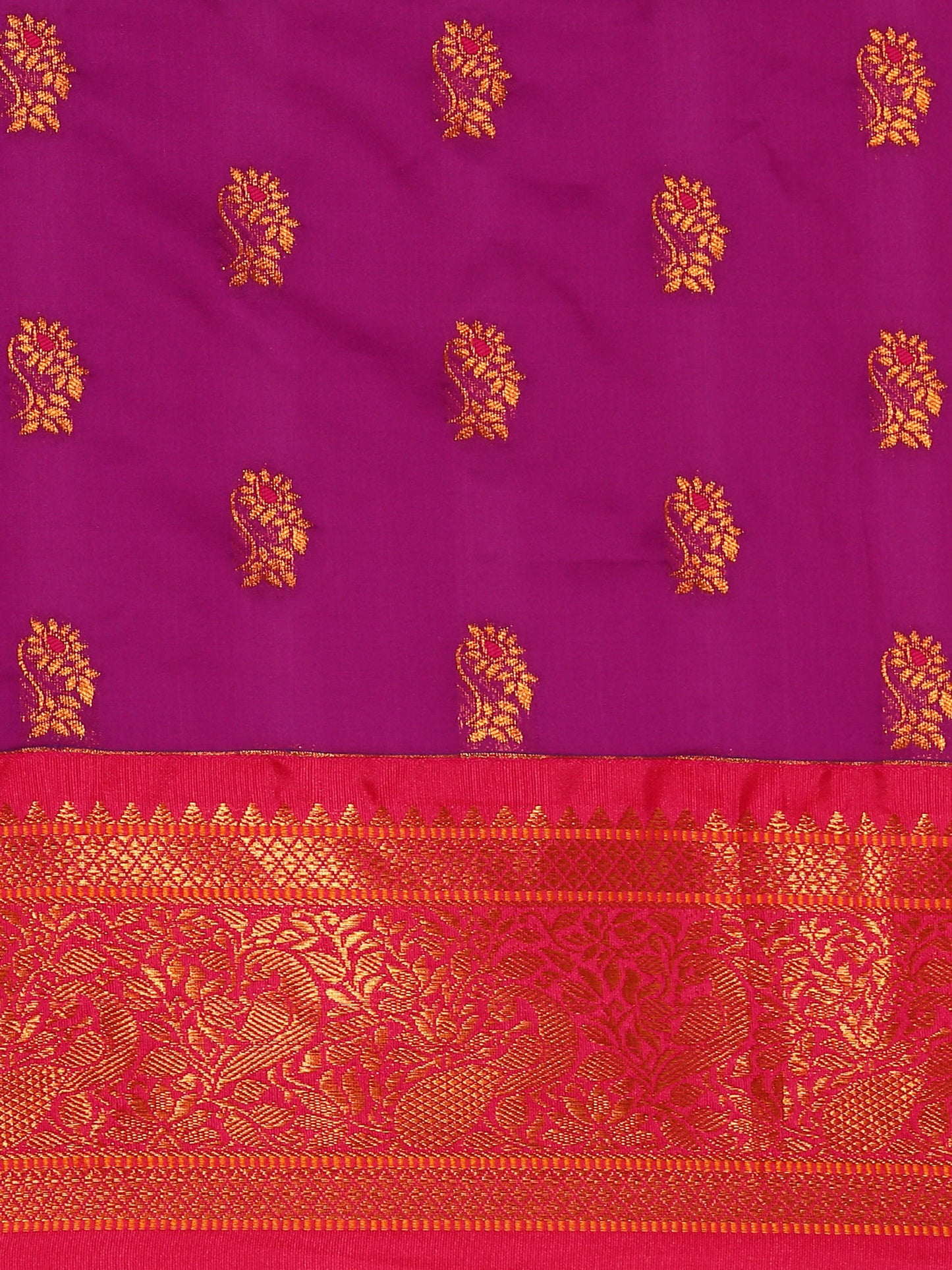 Sonkali Purple & Pink Soft Silk Peshwai Nath Paithani Saree
