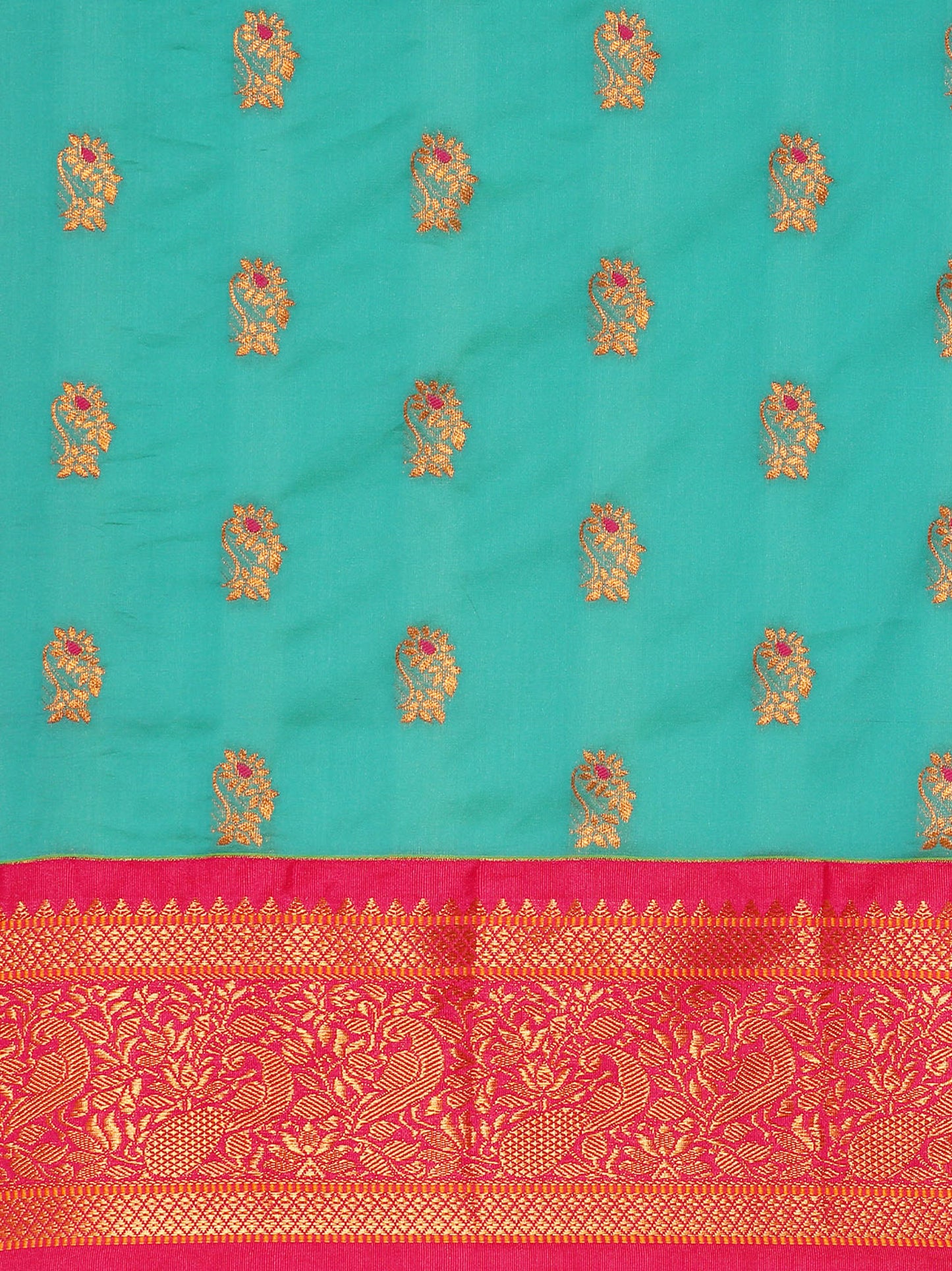 Sonkali Chintamani & Pink Soft Silk Peshwai Nath Paithani Saree