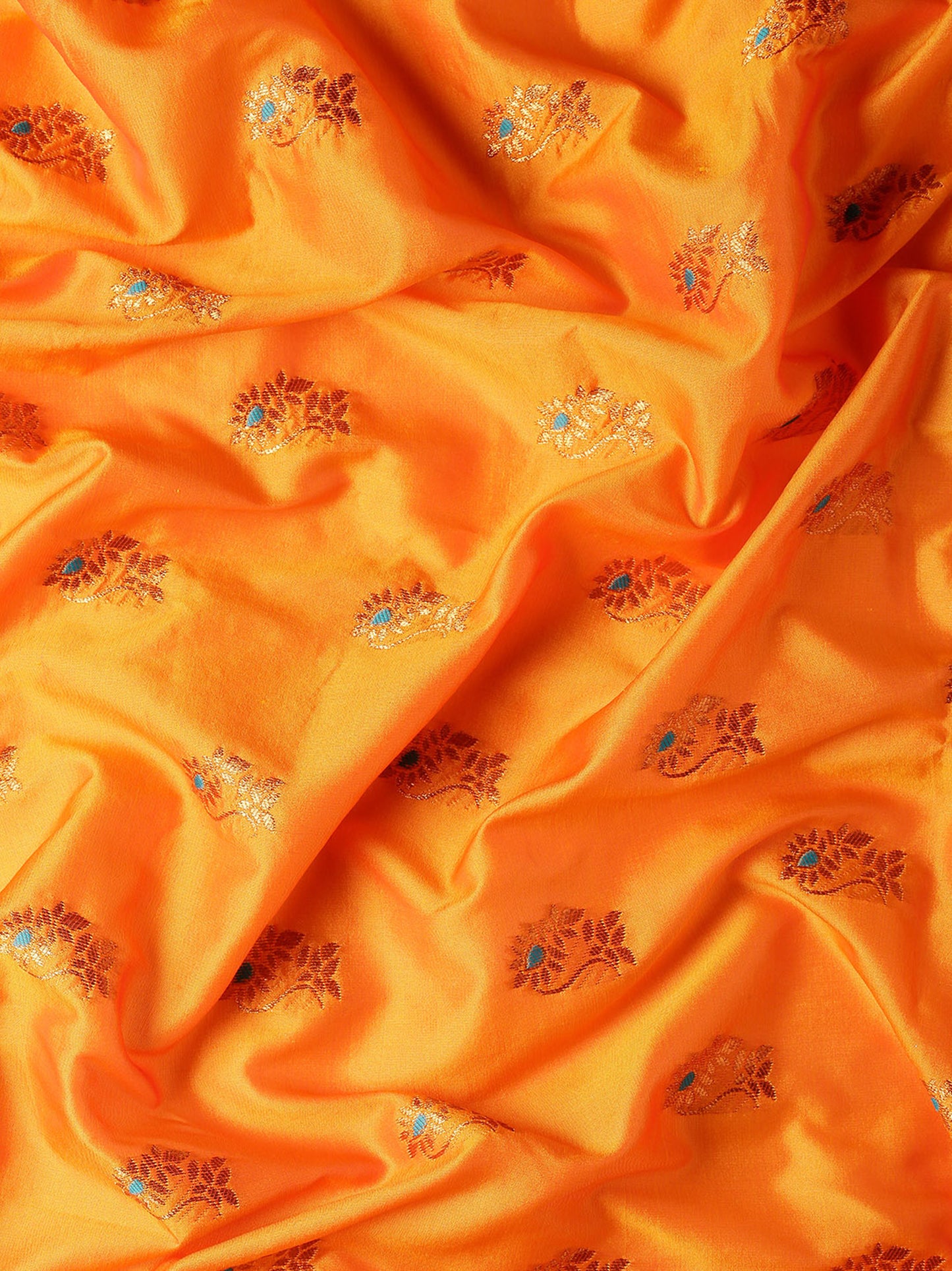 Sonkali Orange & Rama Soft Silk Peshwai Nath Paithani Saree