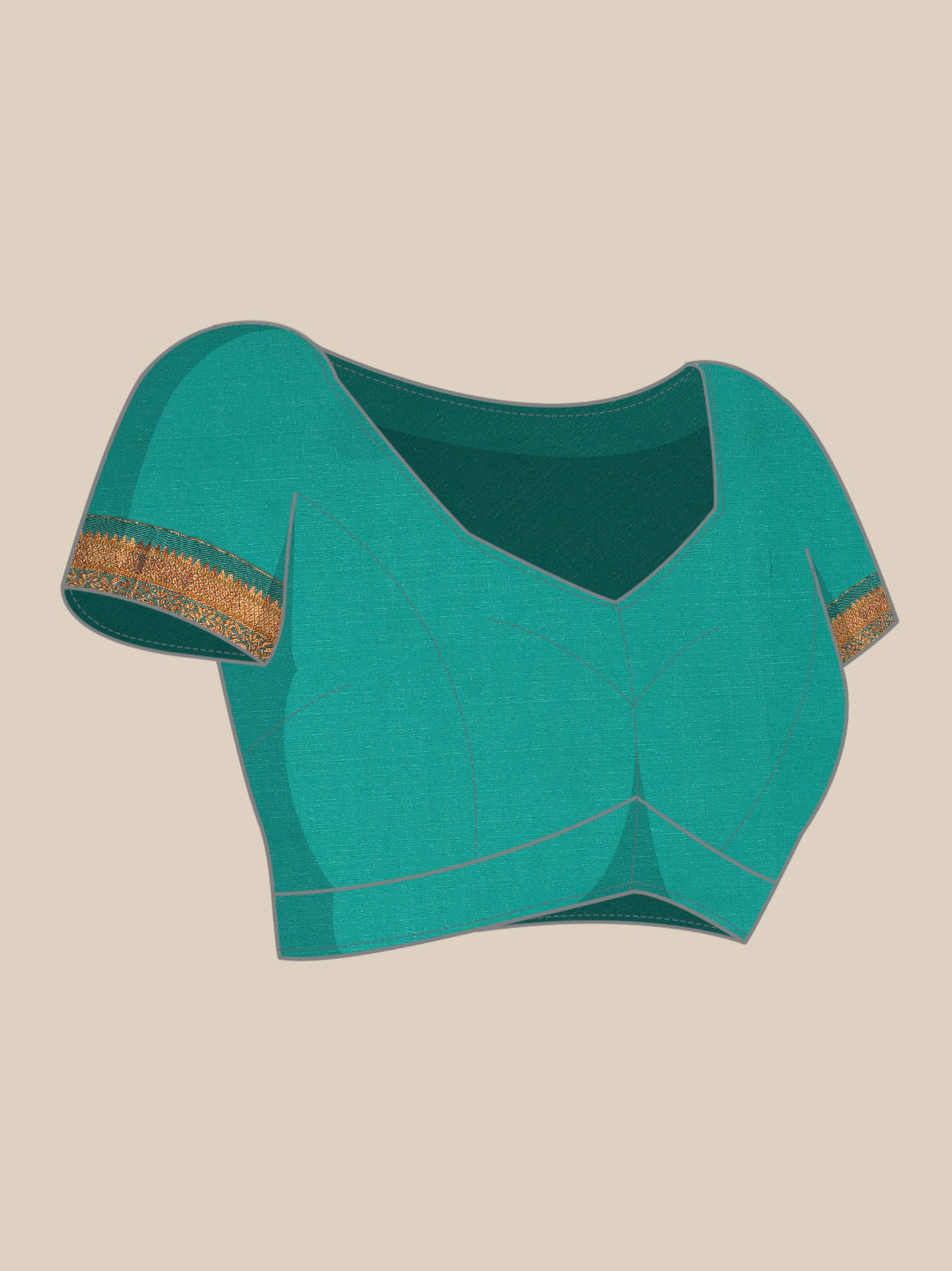 Sonkali Mustard & Rama Soft Silk Peshwai Nath Paithani Saree